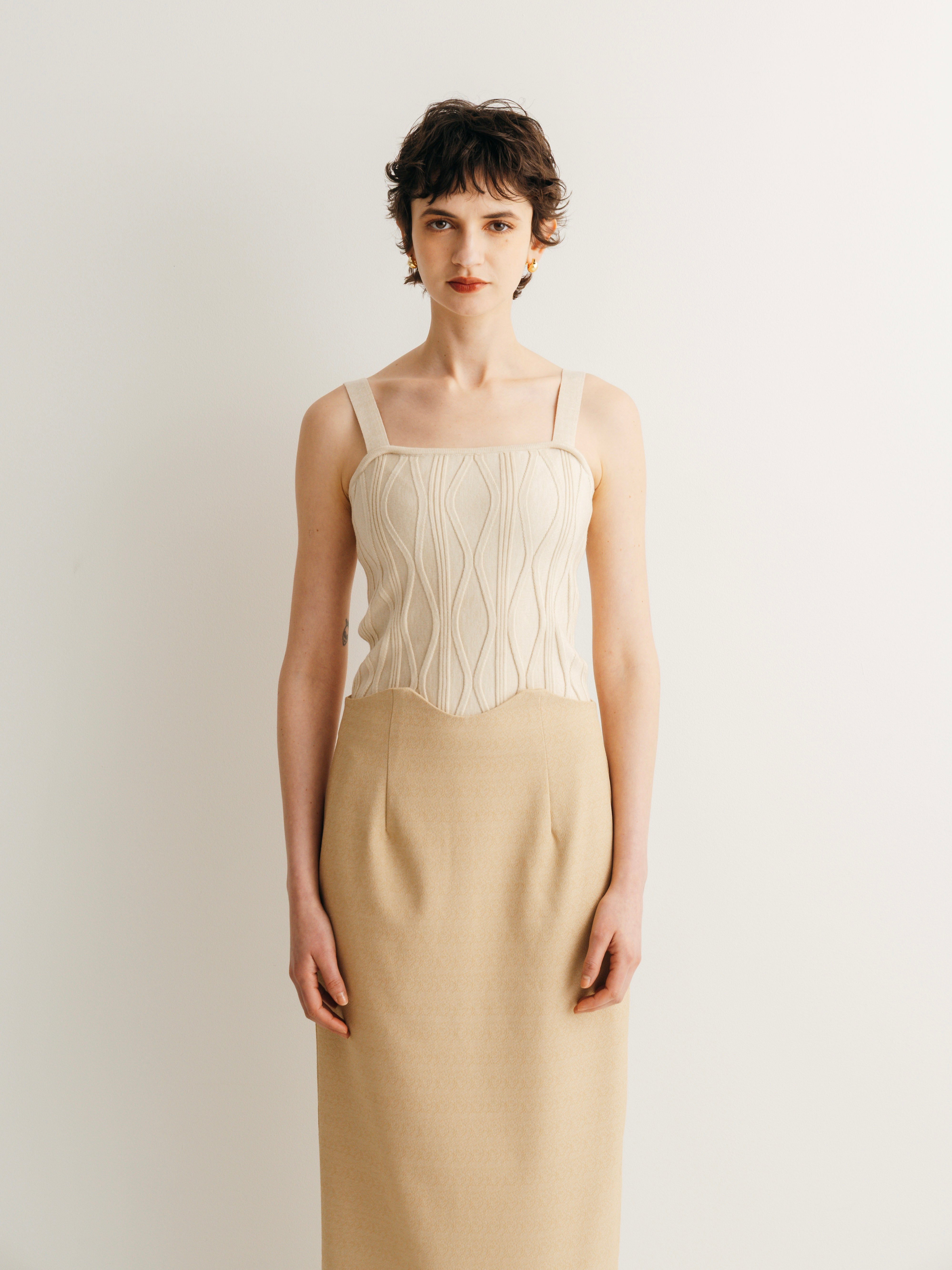 Nuance Square Knit Tank-Top