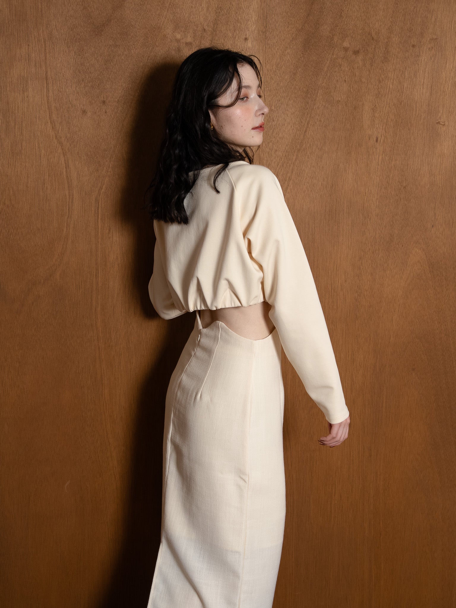 code motif gather pullover / ivory
