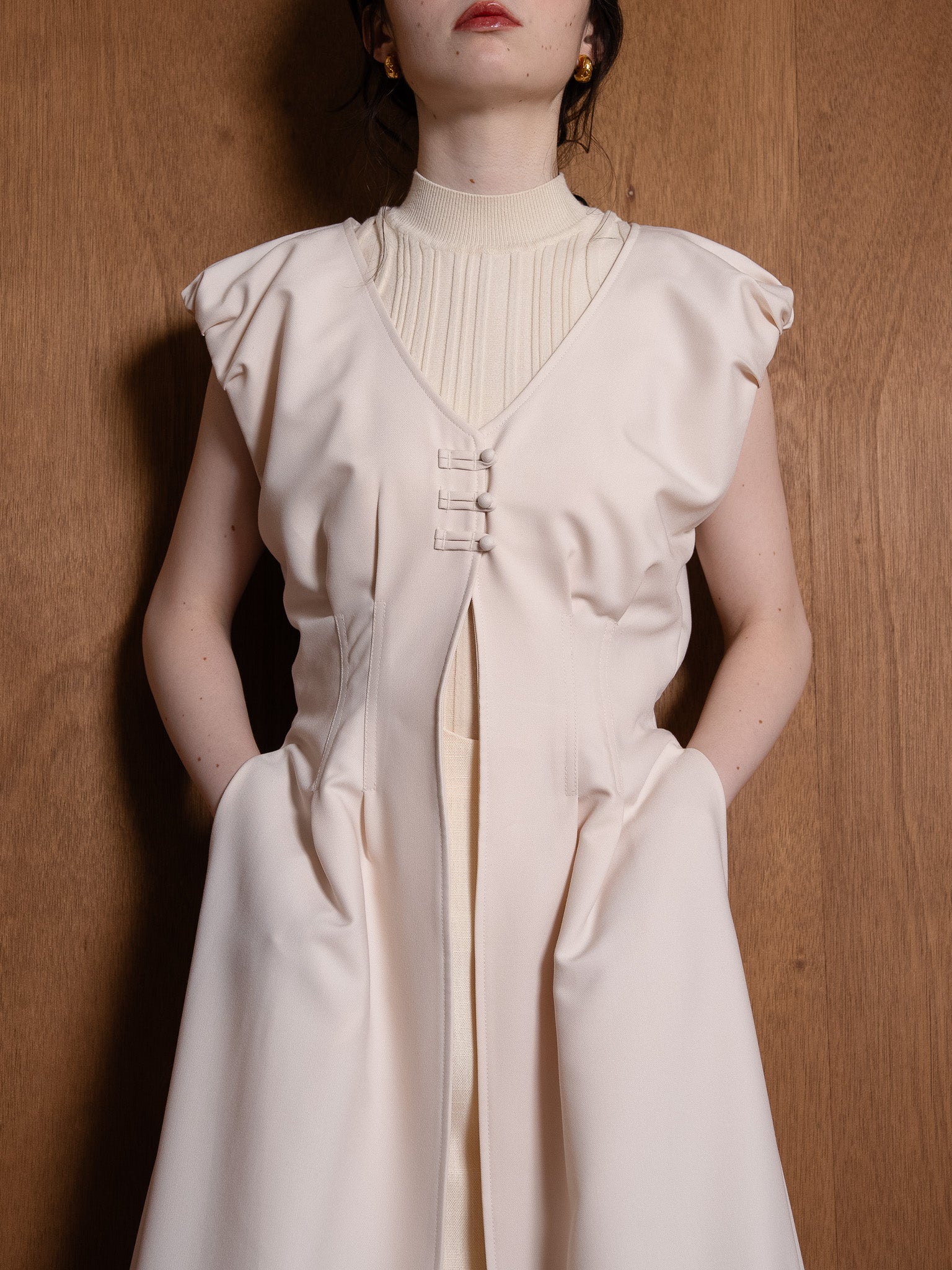 balloon loop gilet / beige