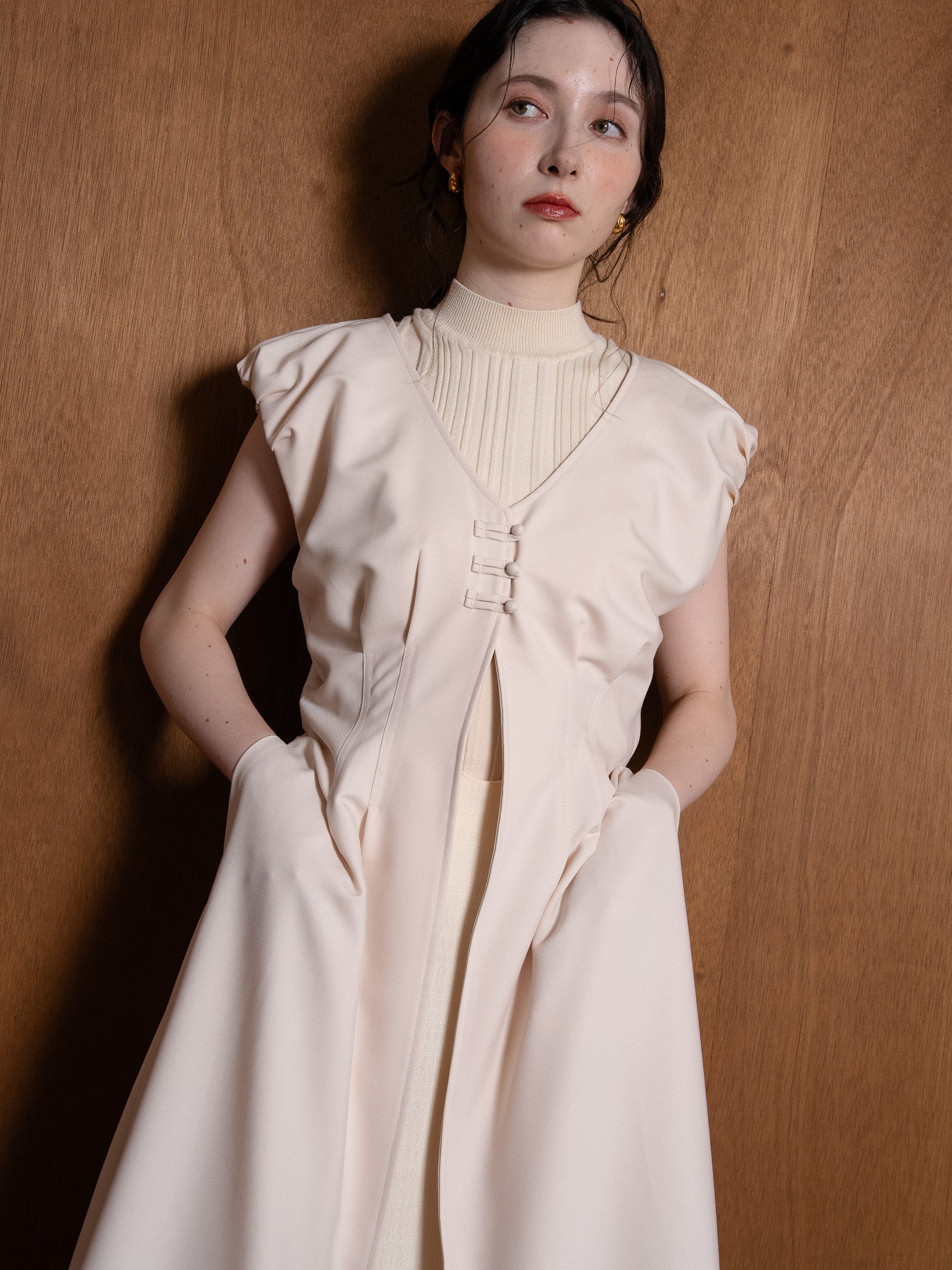 balloon loop gilet / beige