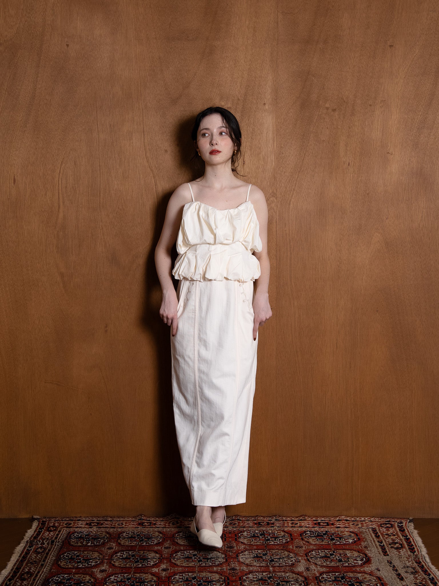 cotton swell cami one-piece / ivory