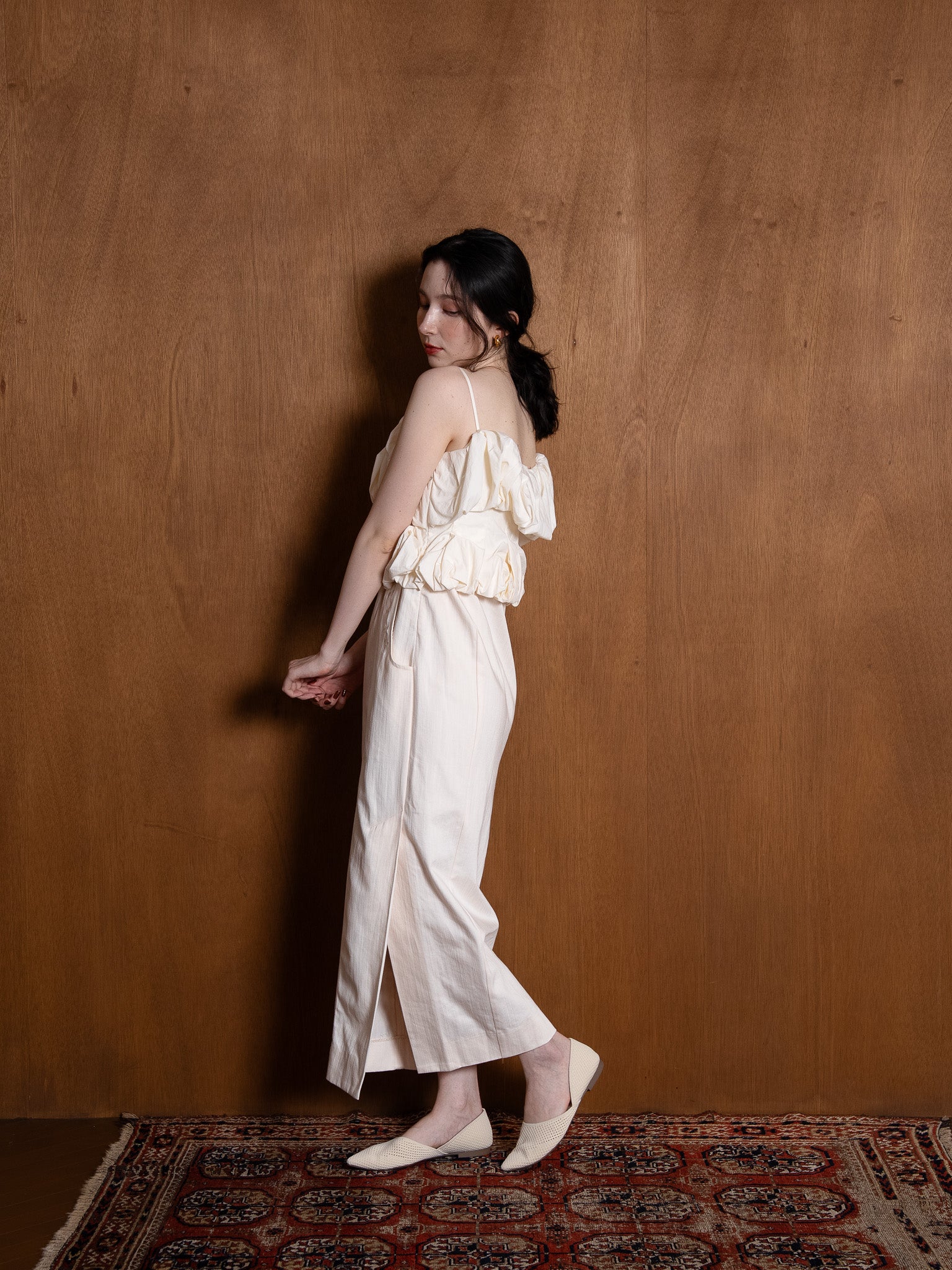 cotton swell cami one-piece / ivory