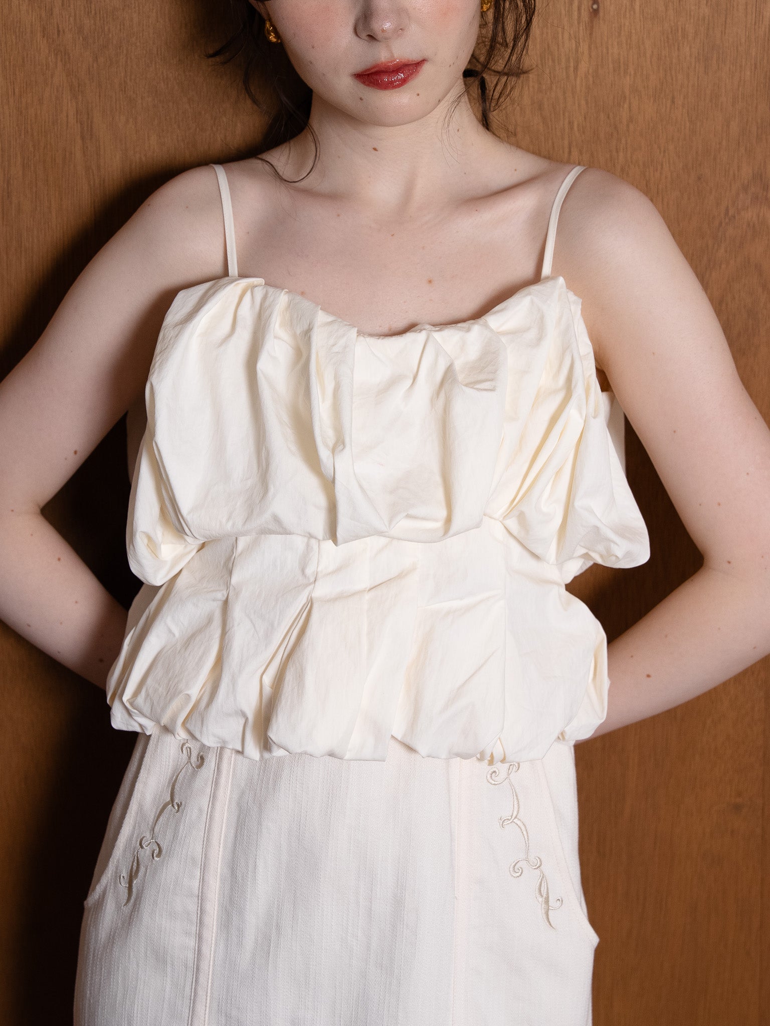 cotton swell cami one-piece / ivory