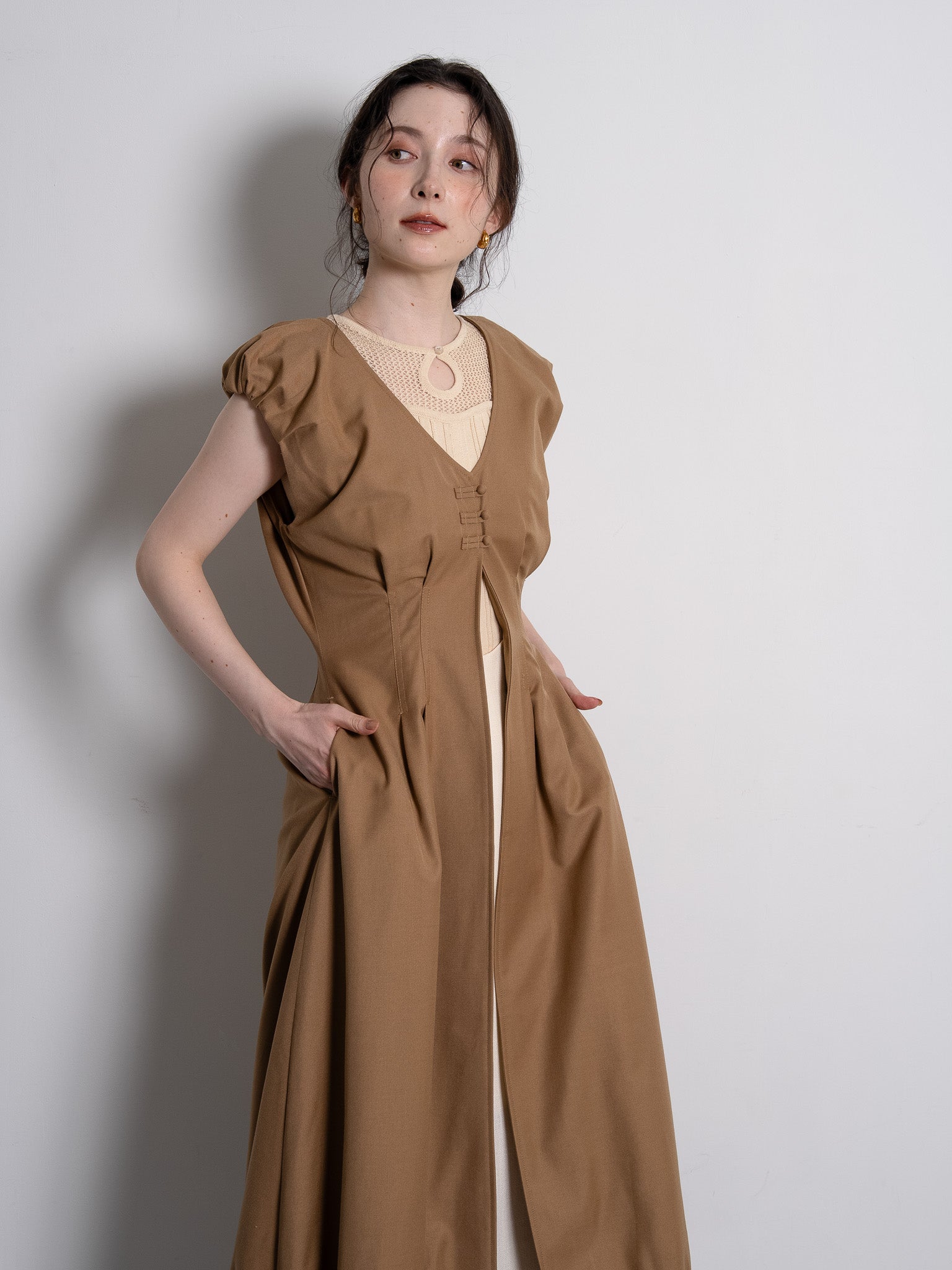 balloon loop gilet / brown