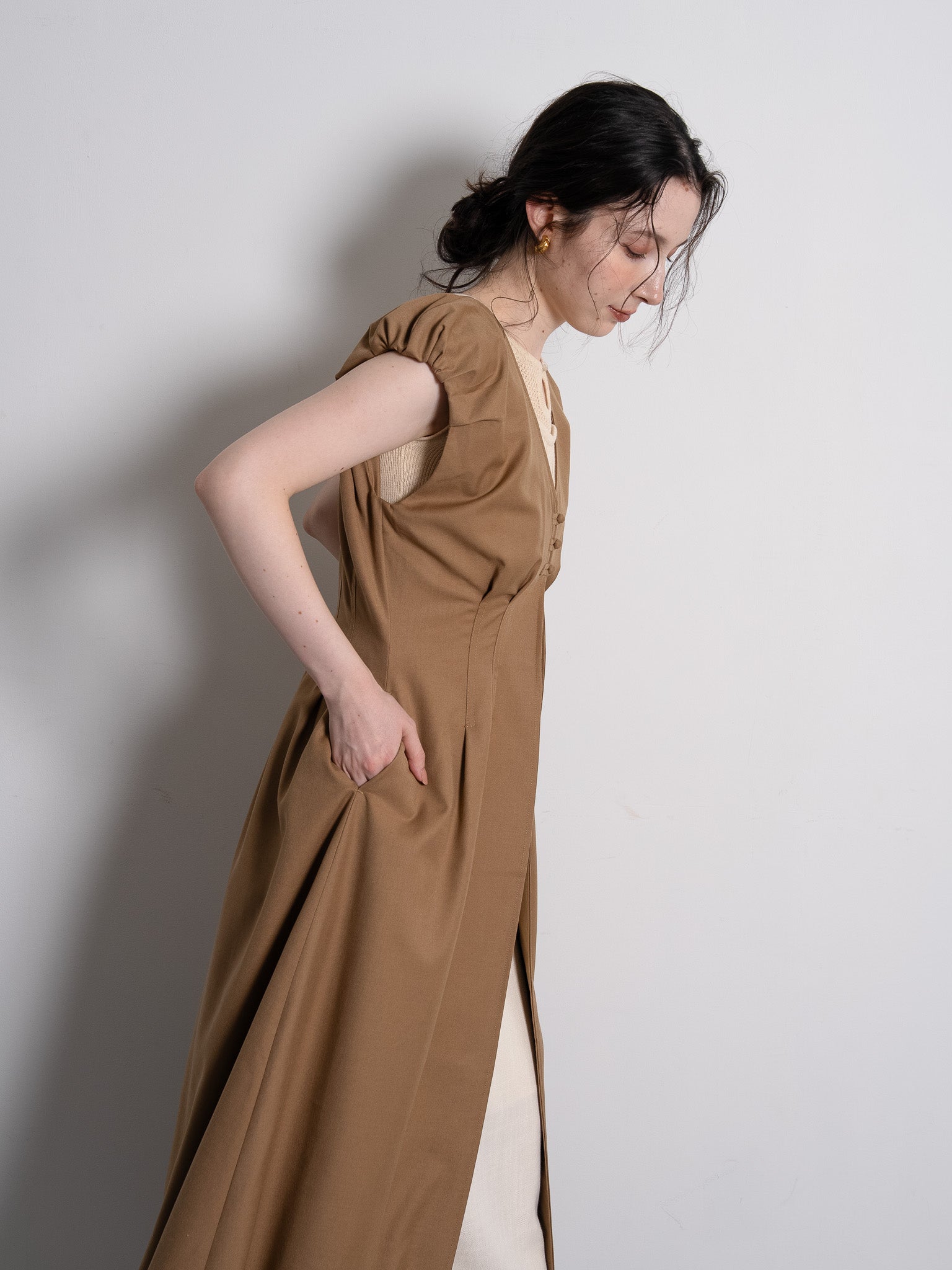 balloon loop gilet / brown