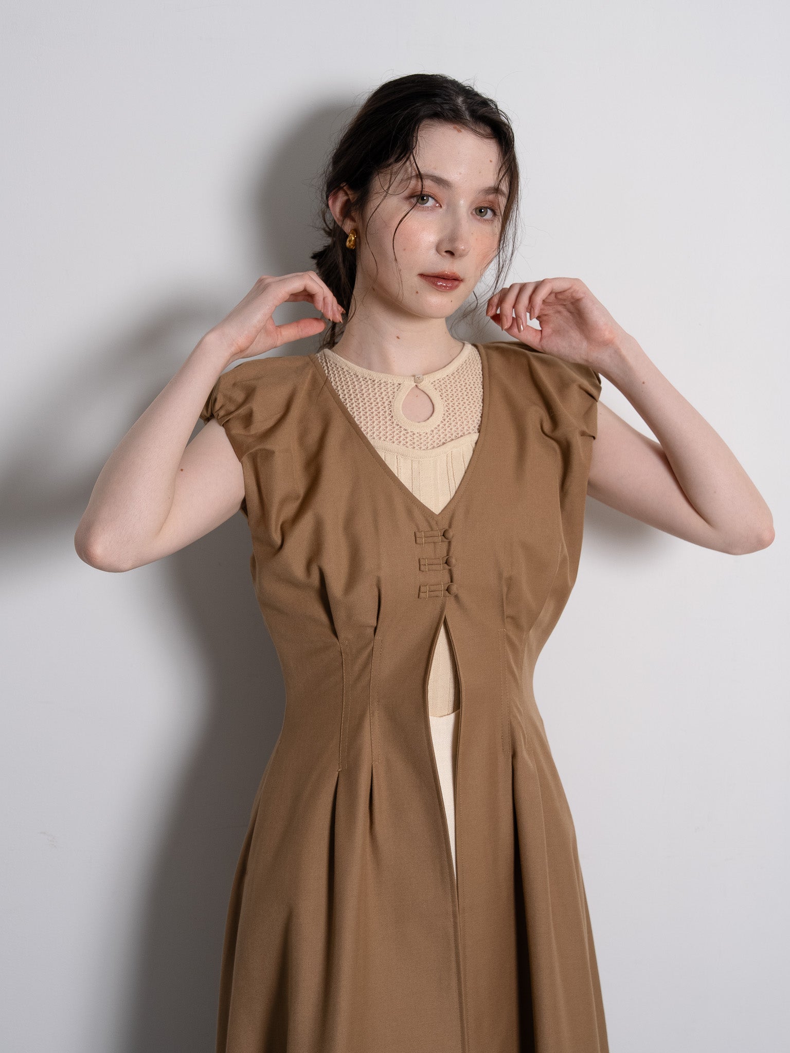 balloon loop gilet / brown
