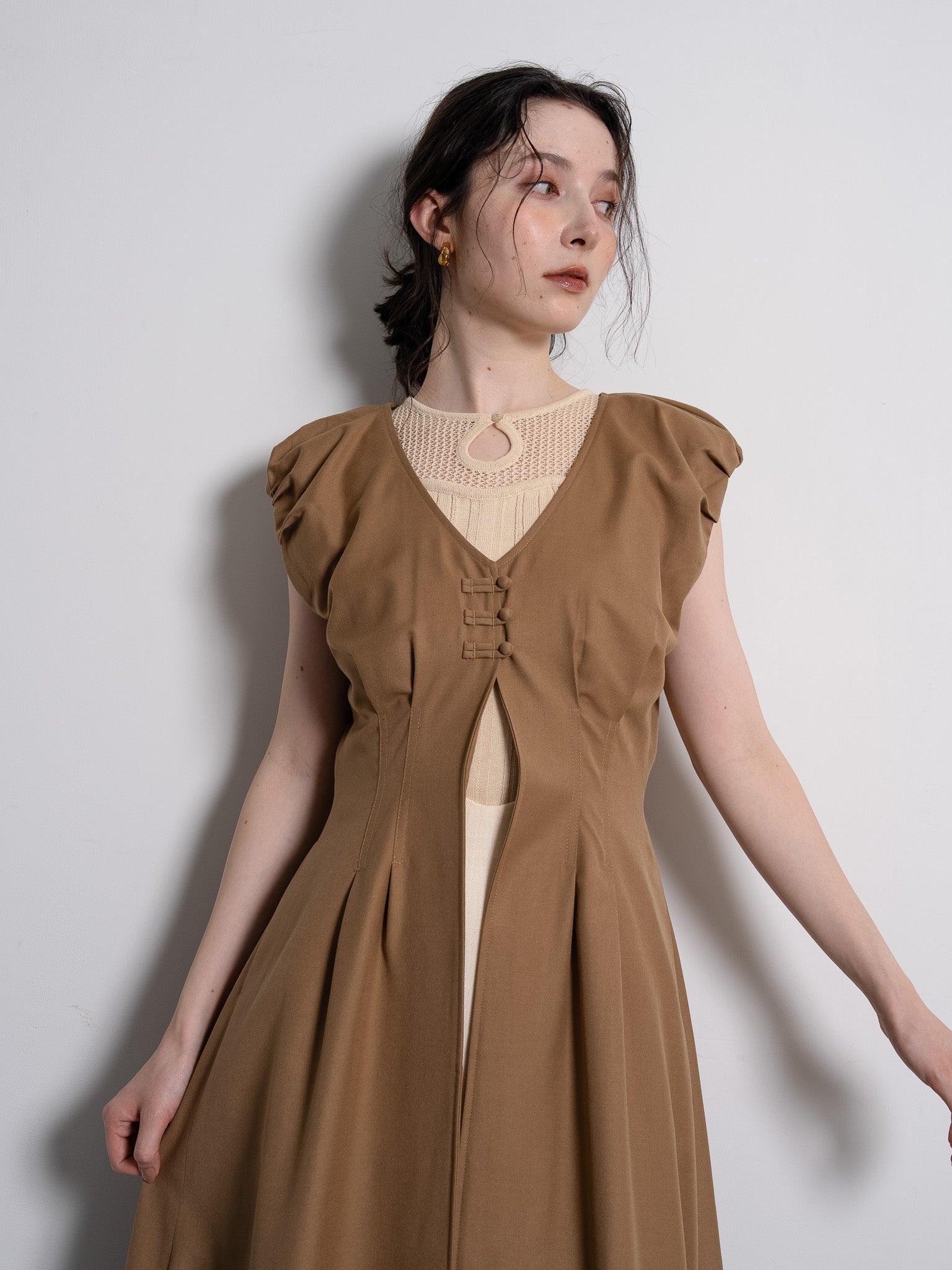 balloon loop gilet / brown