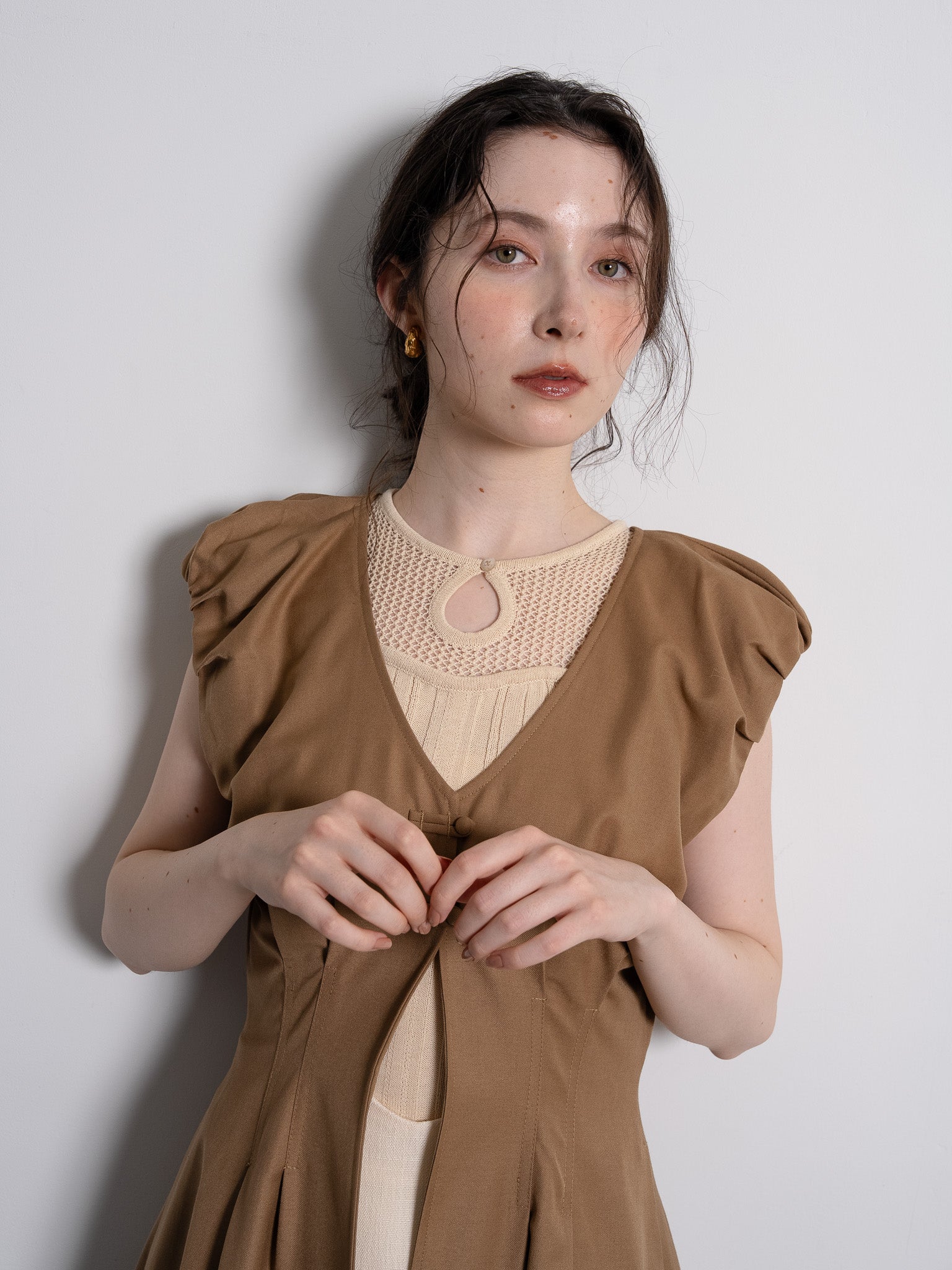 balloon loop gilet / brown