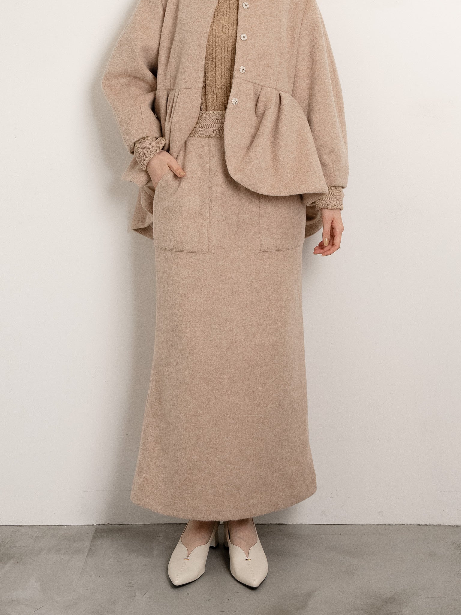 layered knit skirt