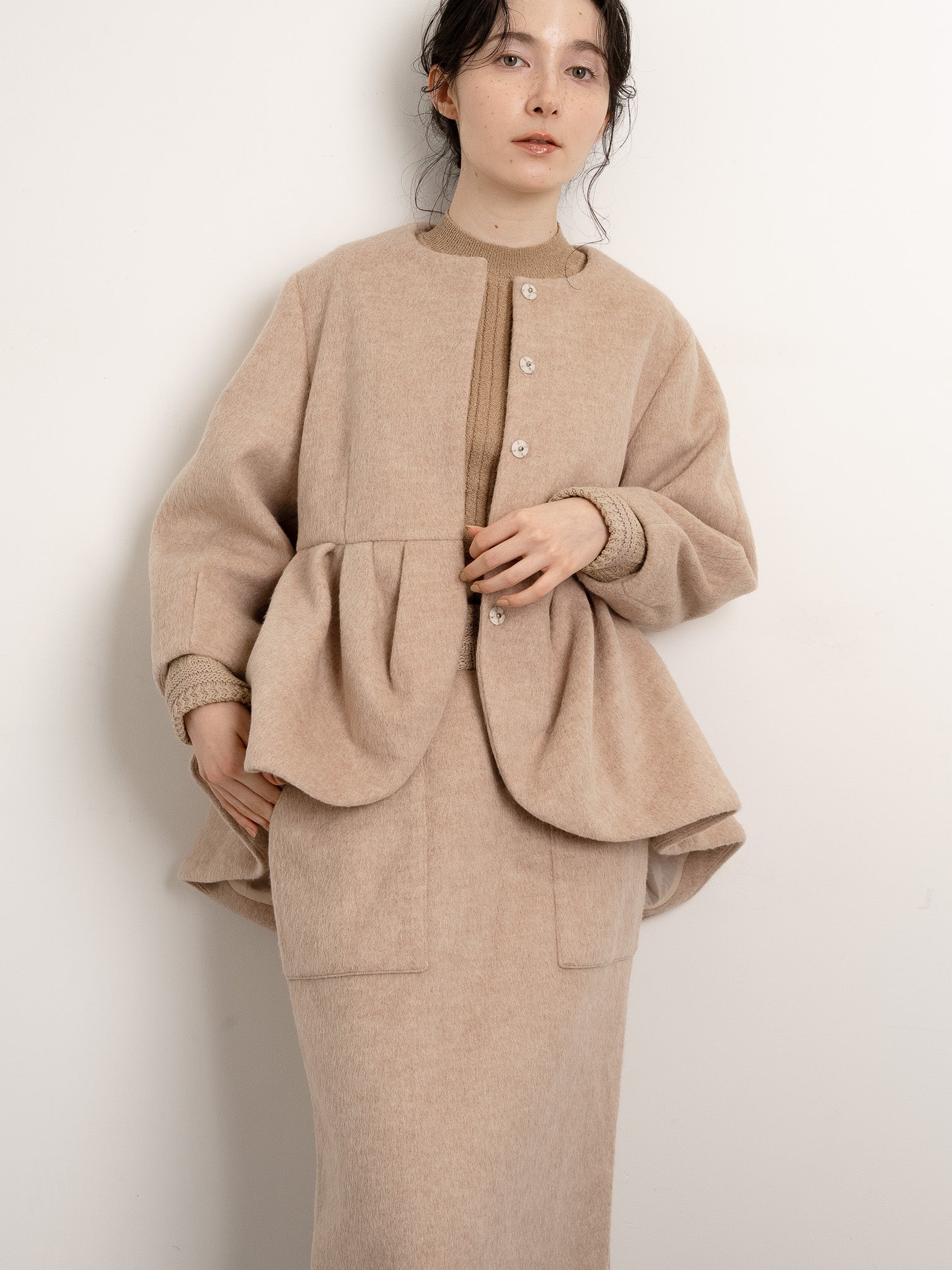 layered knit jacket