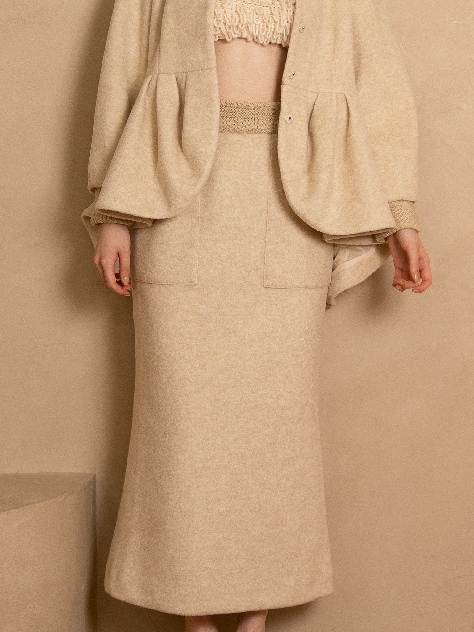 layered knit skirt