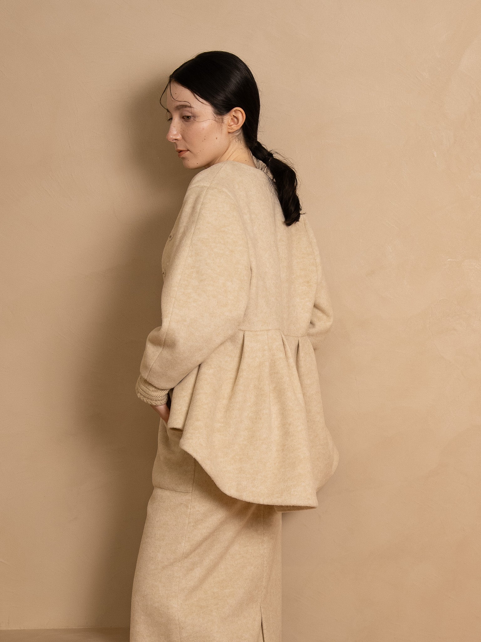 layered knit jacket