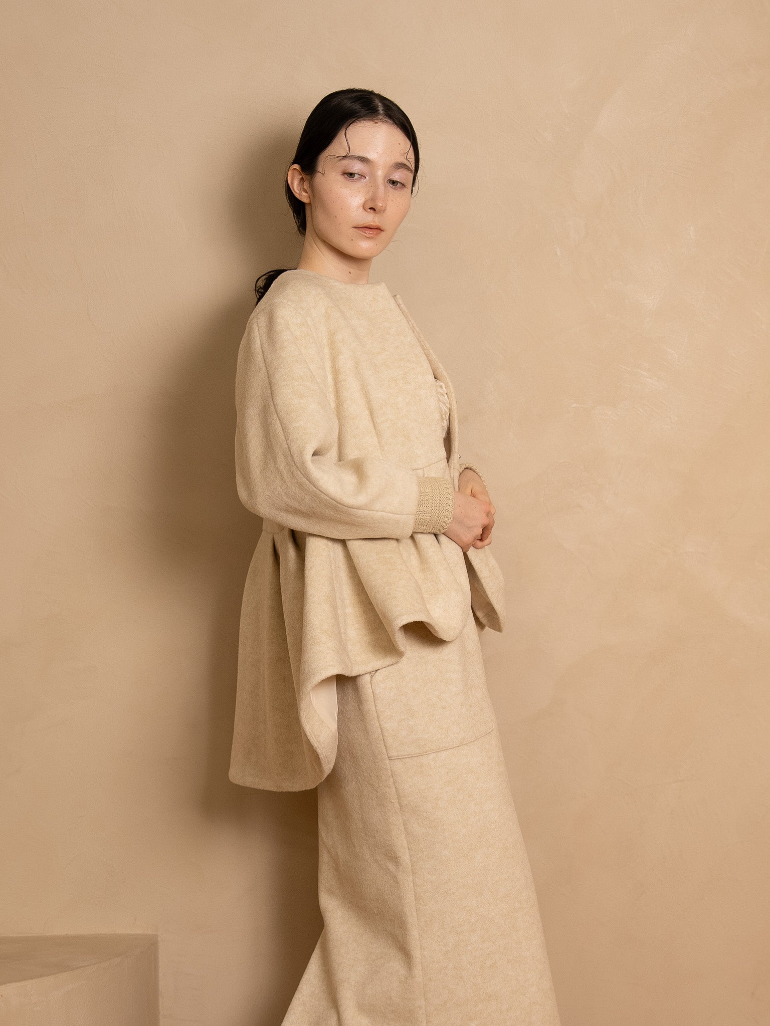layered knit jacket