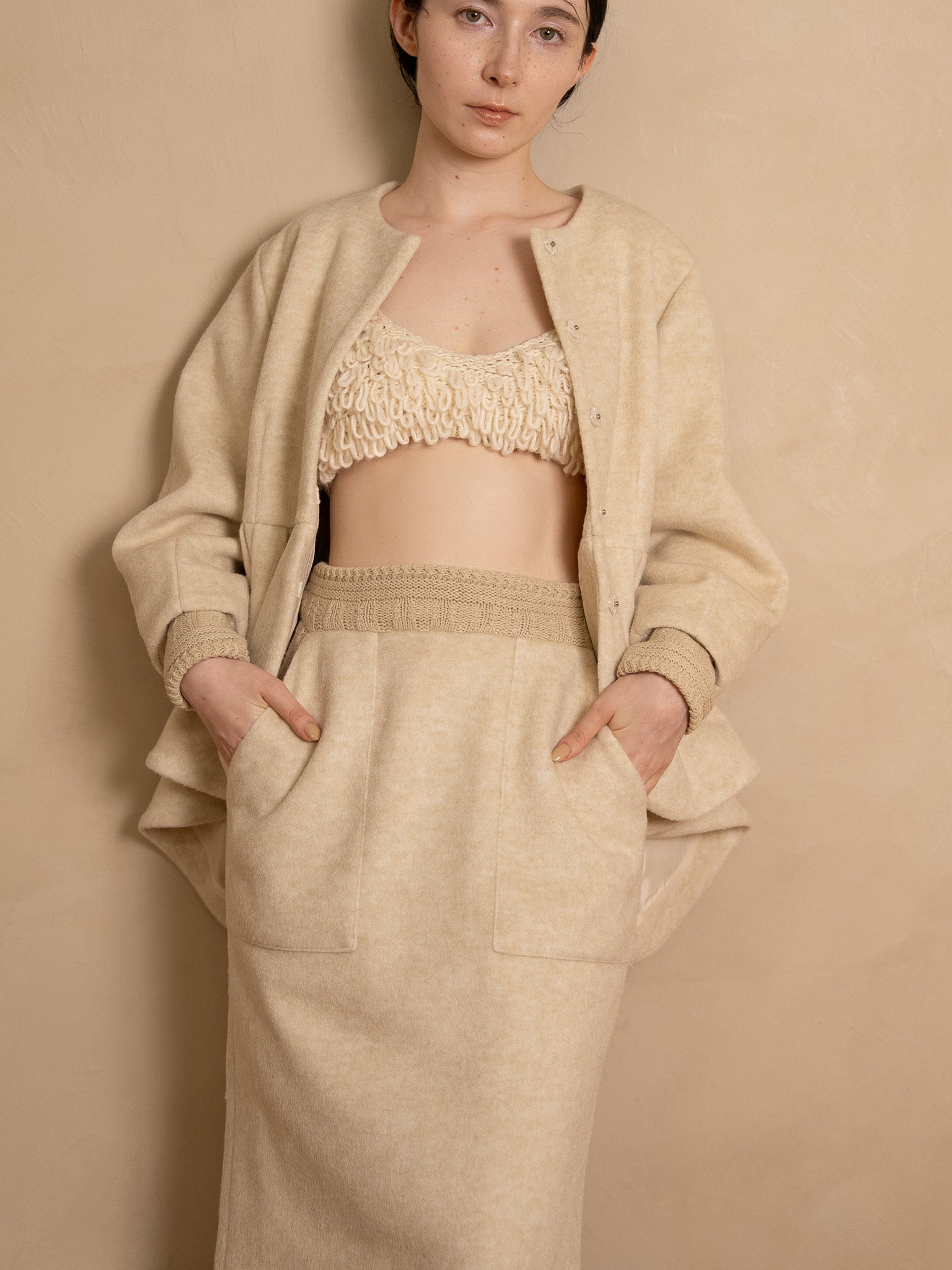 layered knit skirt