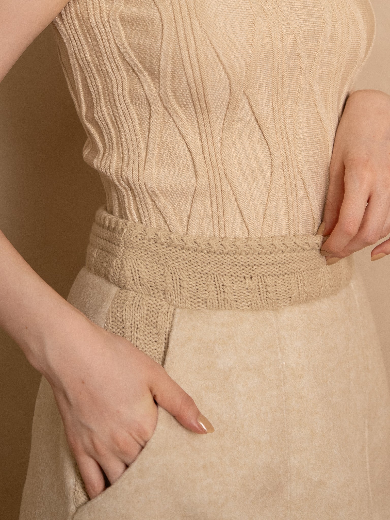layered knit skirt