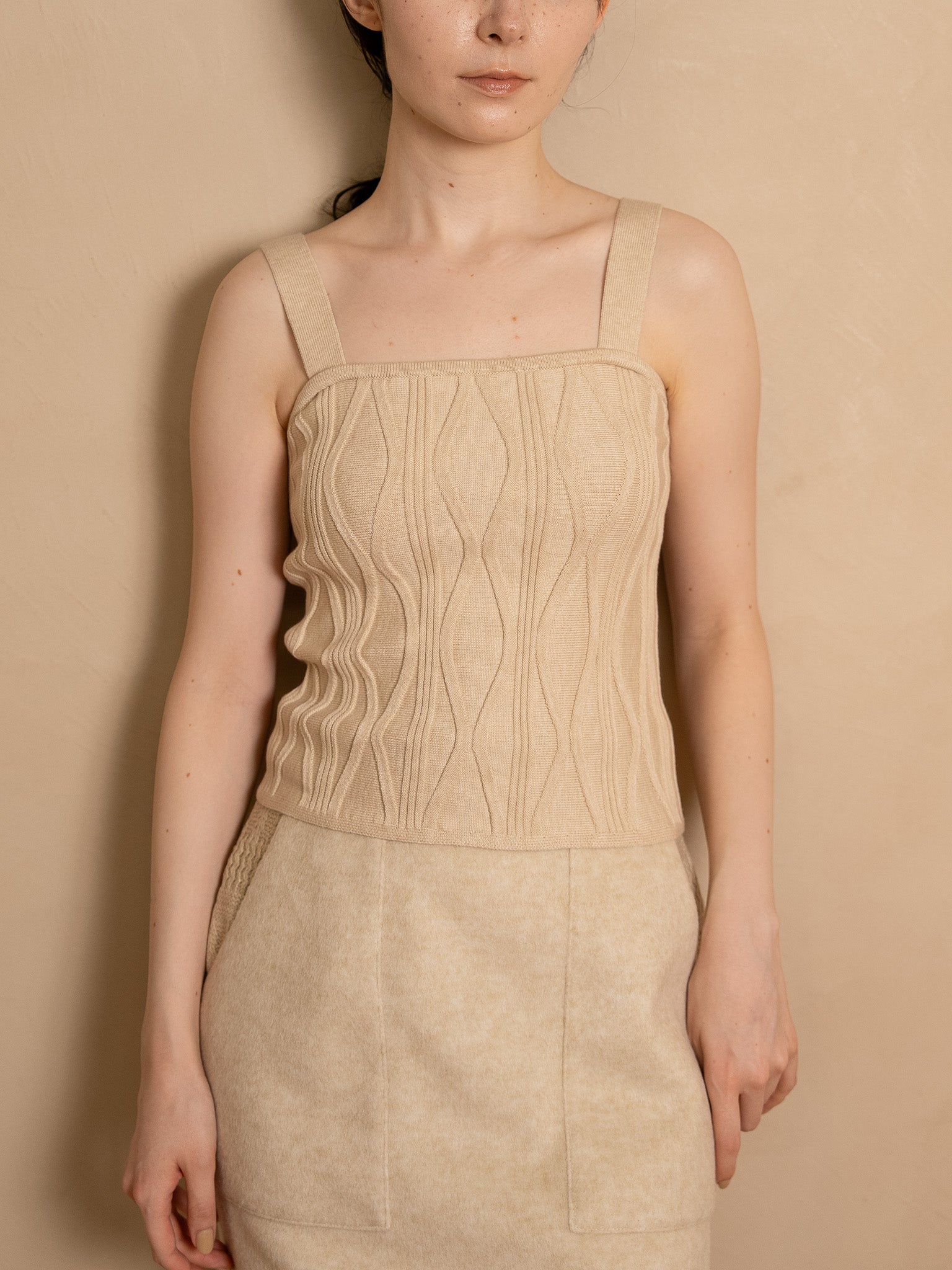 nuance square knit tank-top