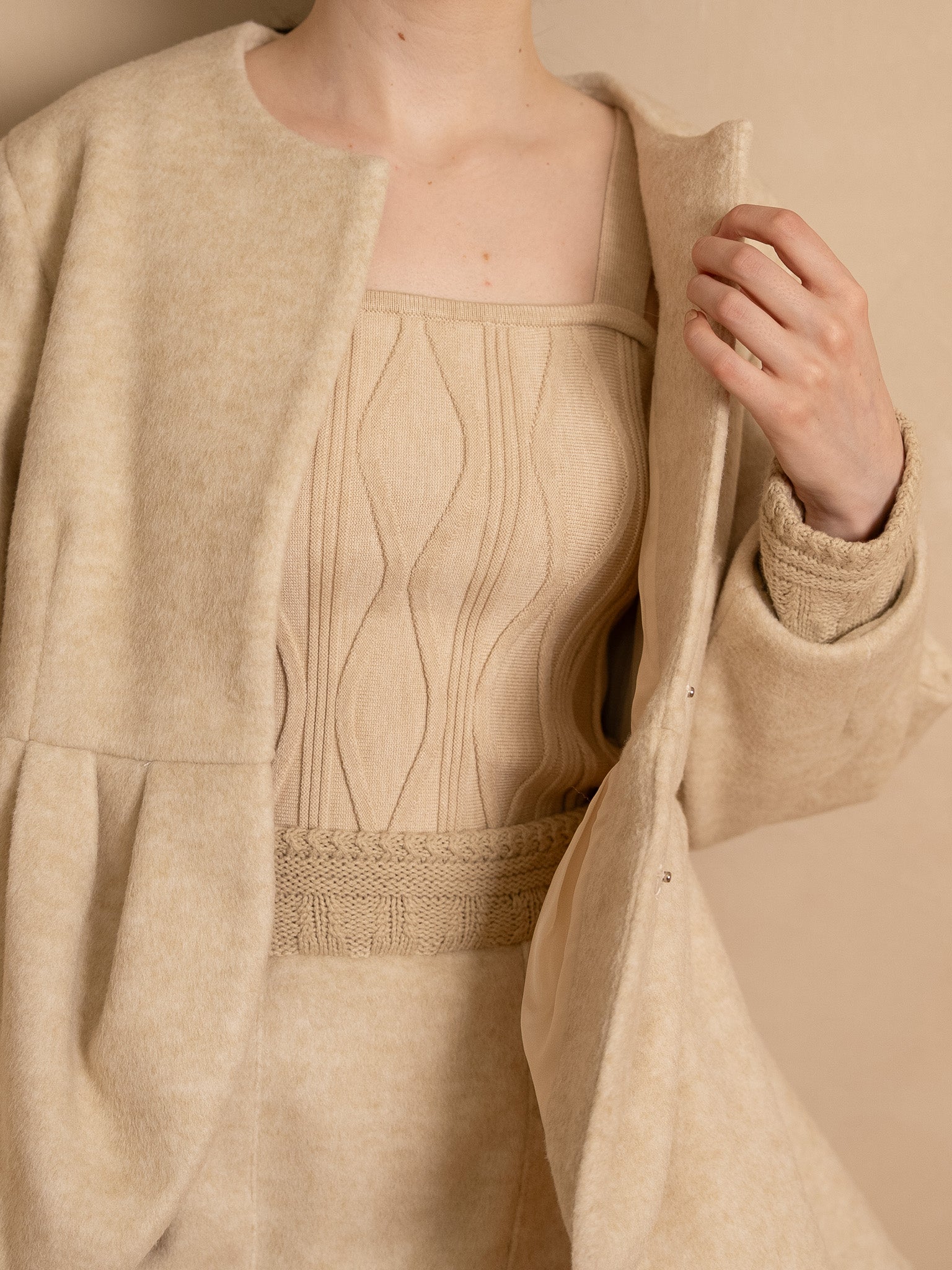 nuance square knit tank-top