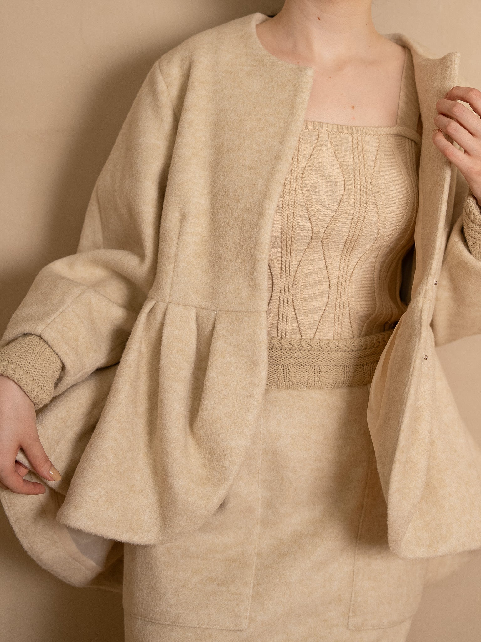 layered knit jacket