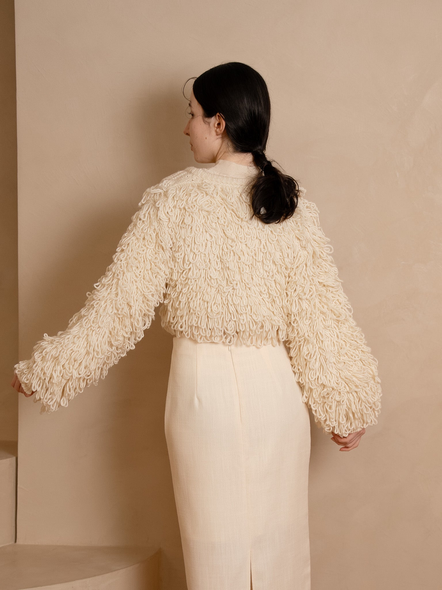 loop knit cardigan