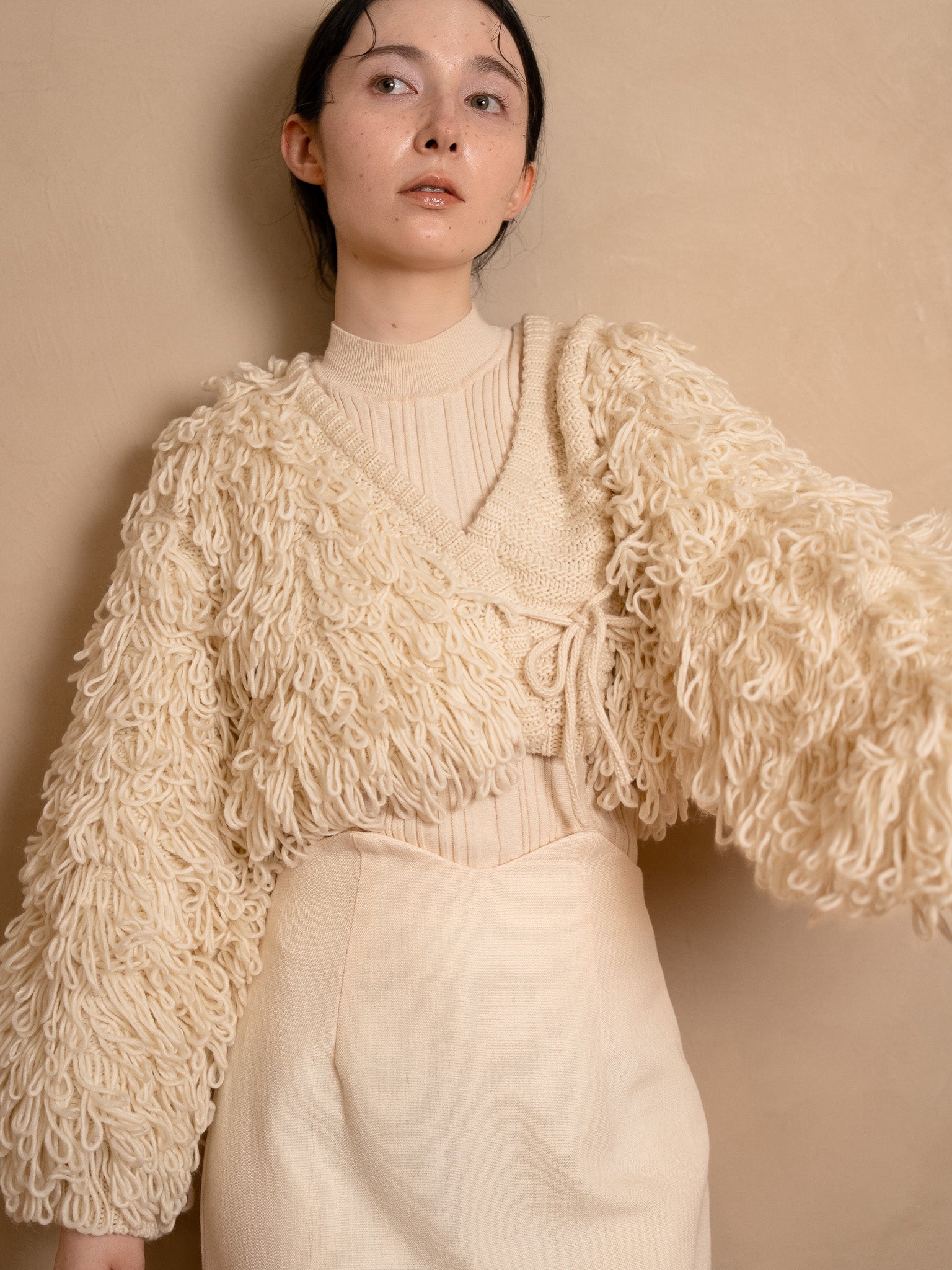 loop knit cardigan