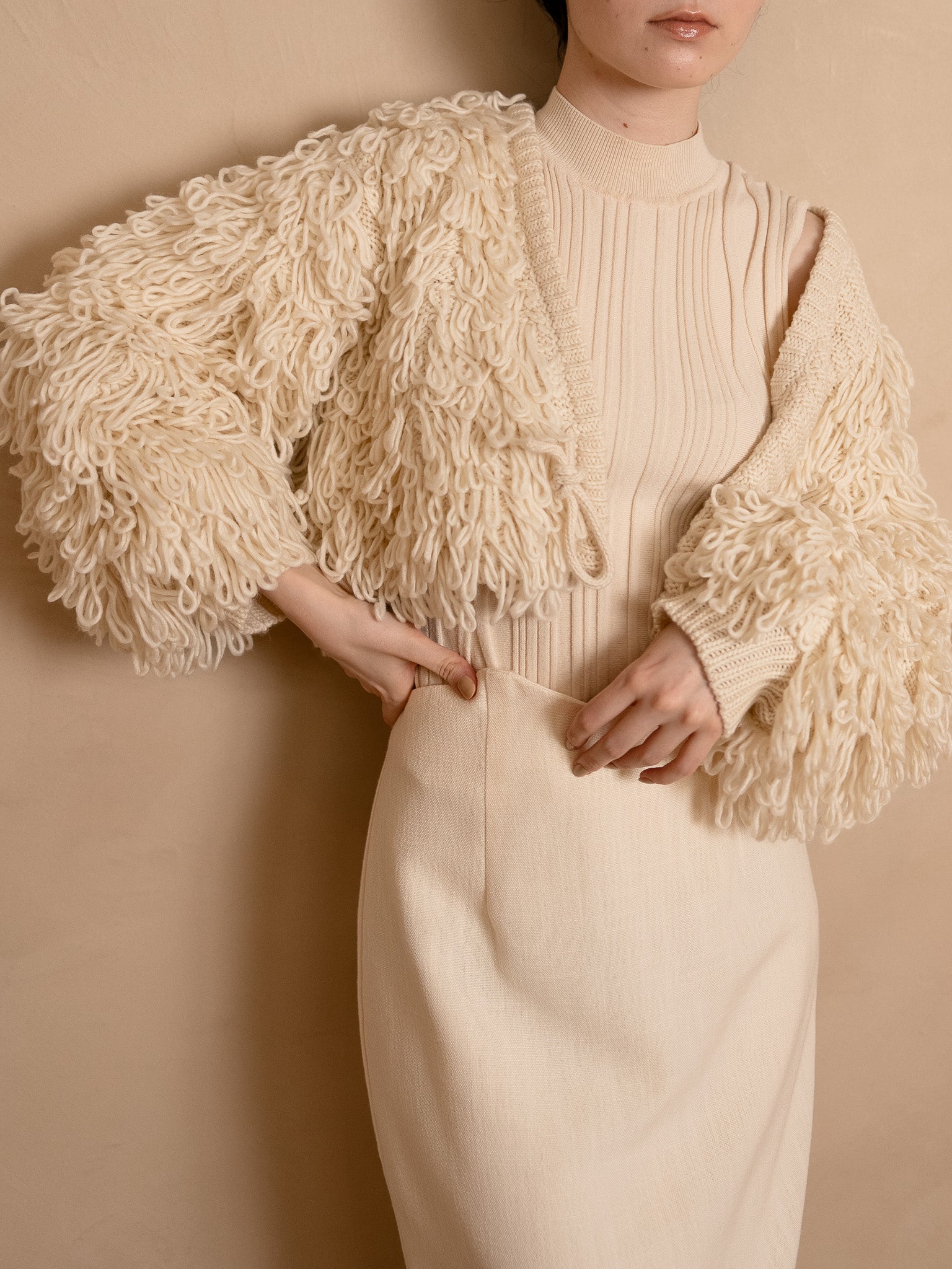 loop knit cardigan