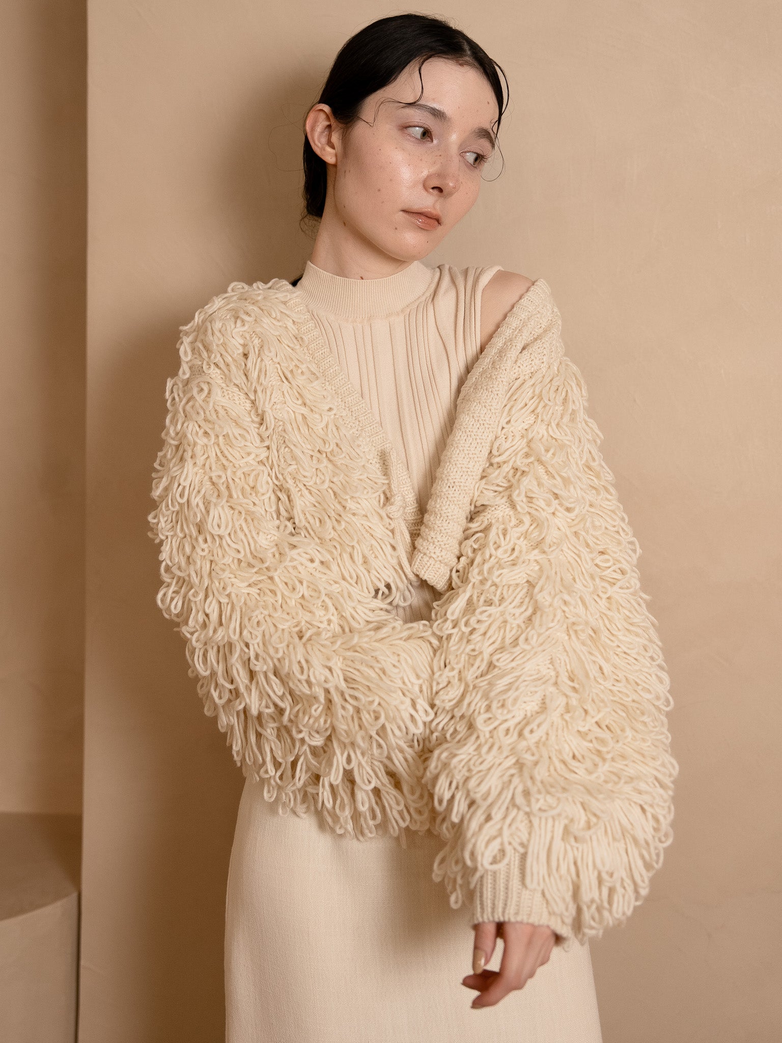 loop knit cardigan