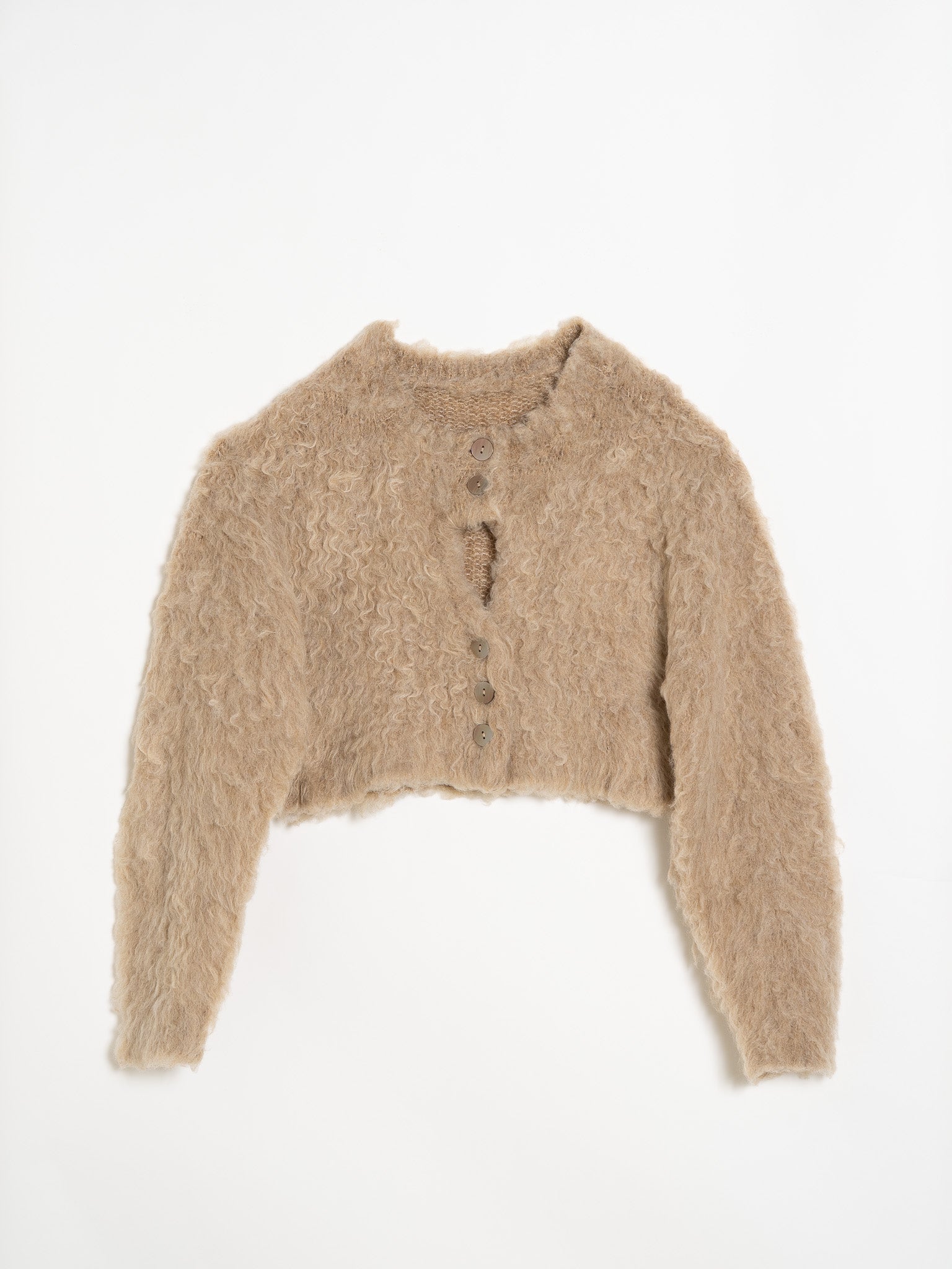 shaggy knit short cardigan
