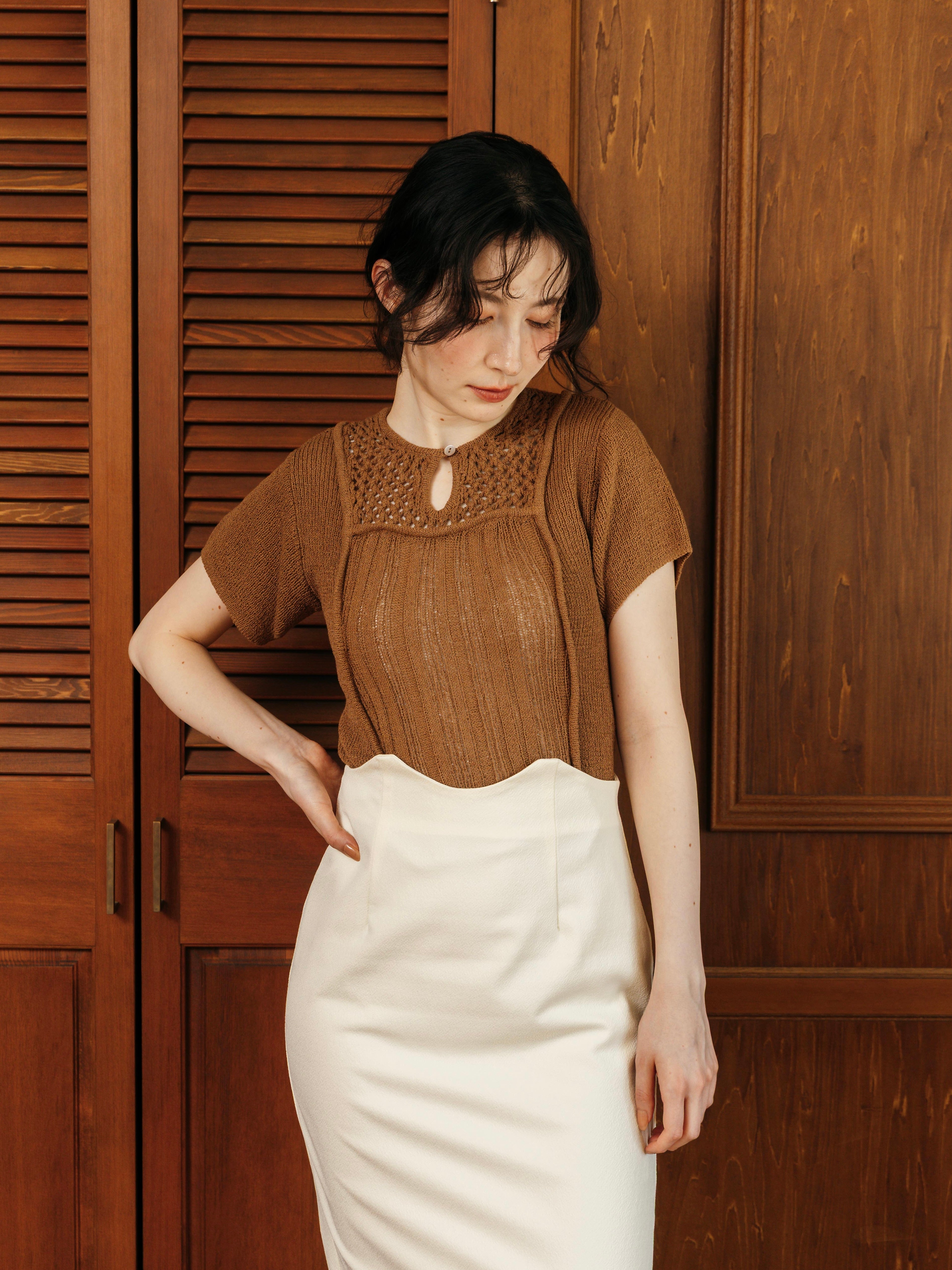 Wave Design Knit Top