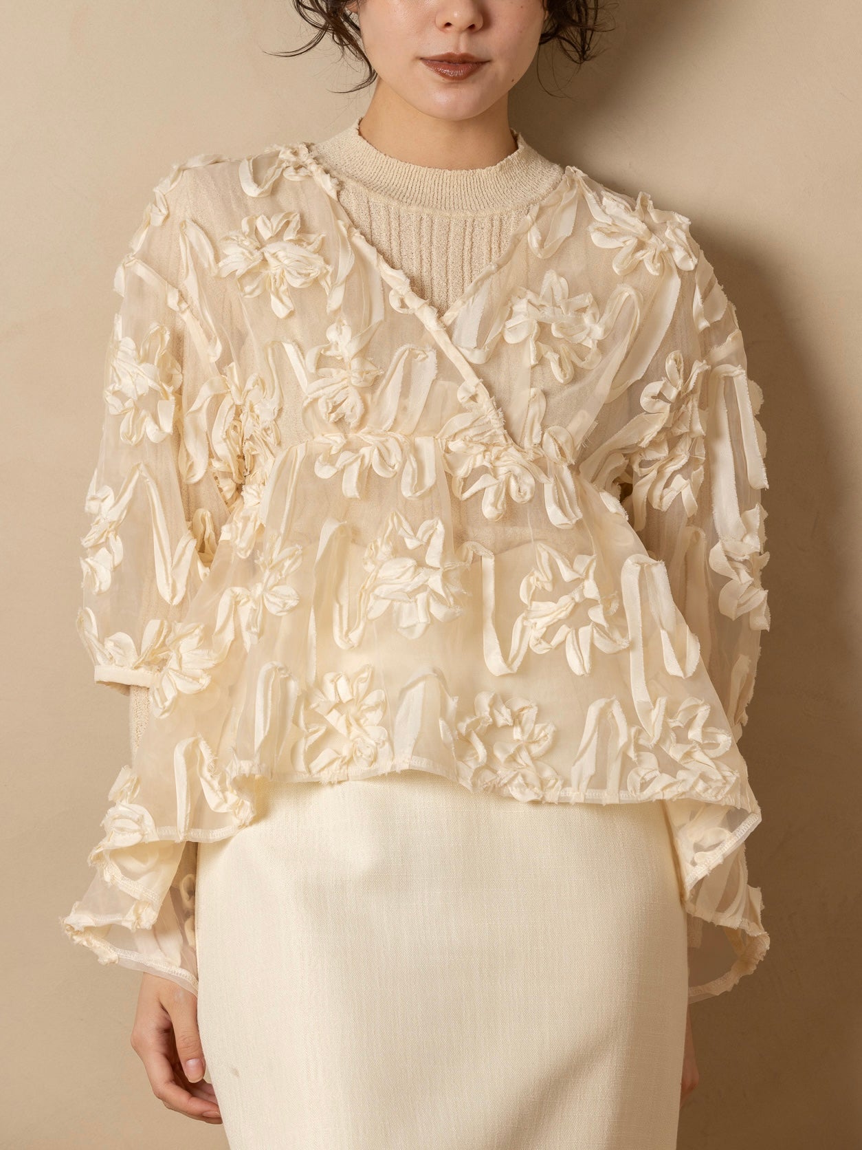 flower sheer blouse