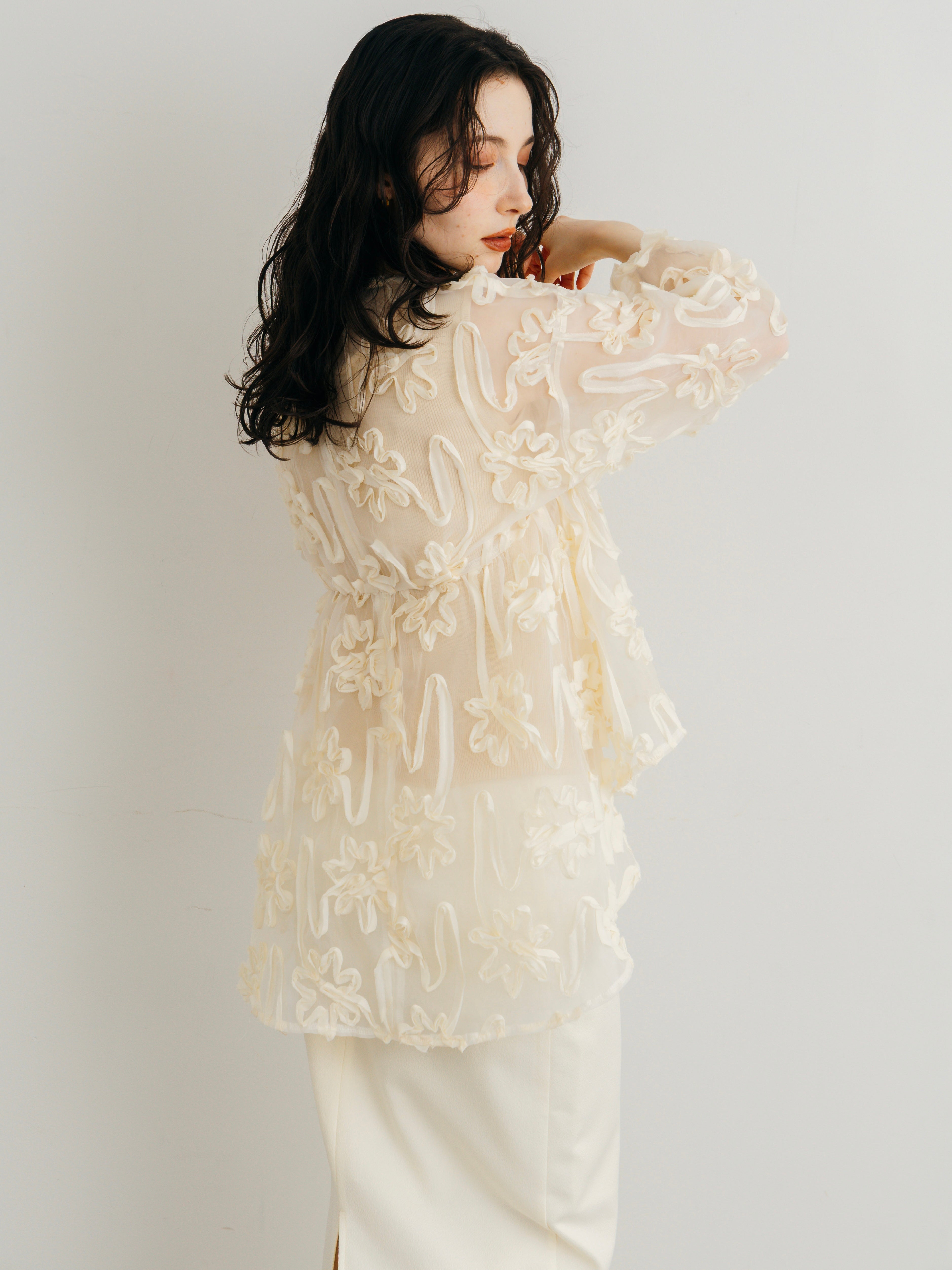 Flower Sheer Blouse