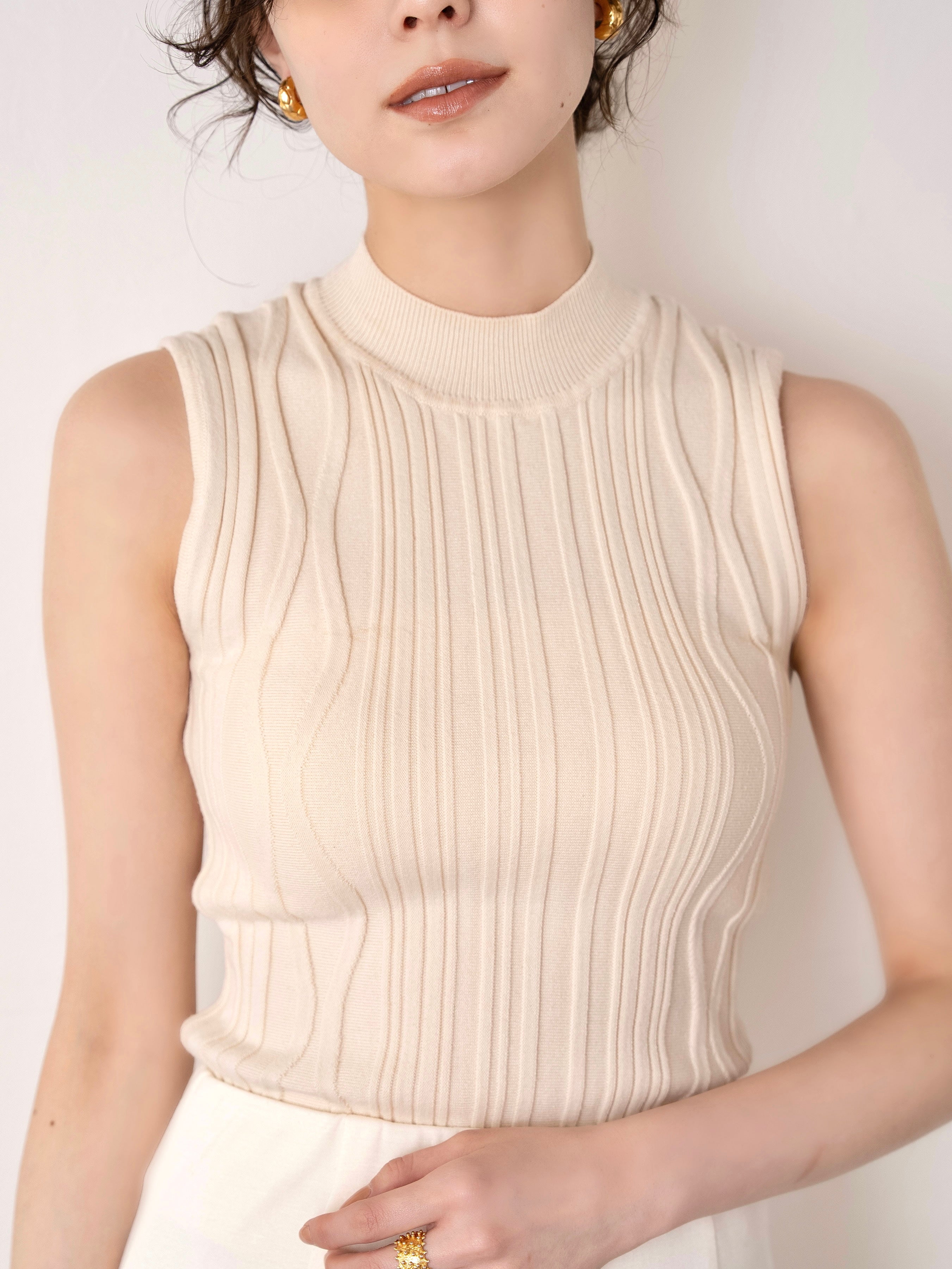 nuance knit tank-top / ivory