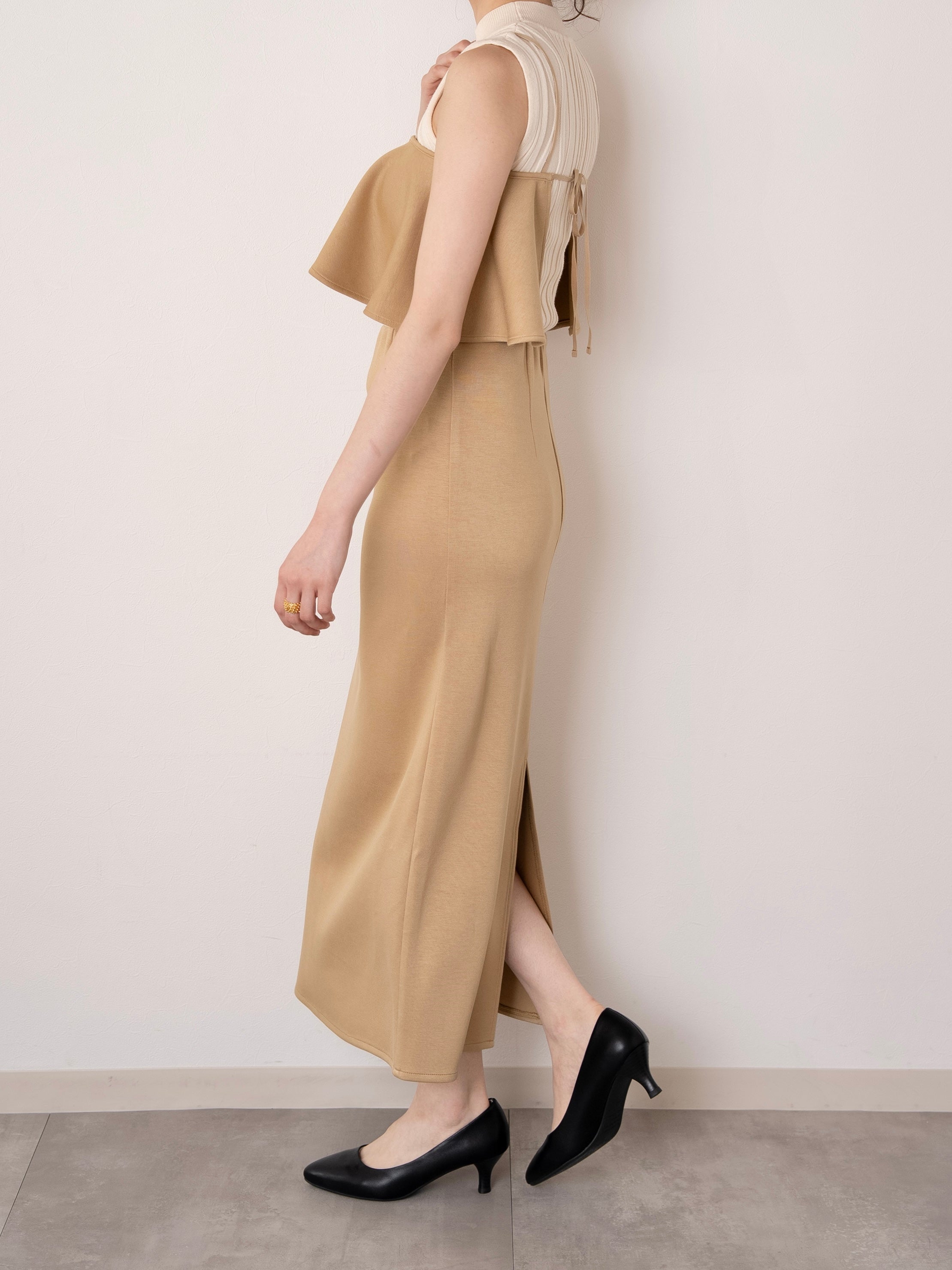 bustier set pencil skirt / beige