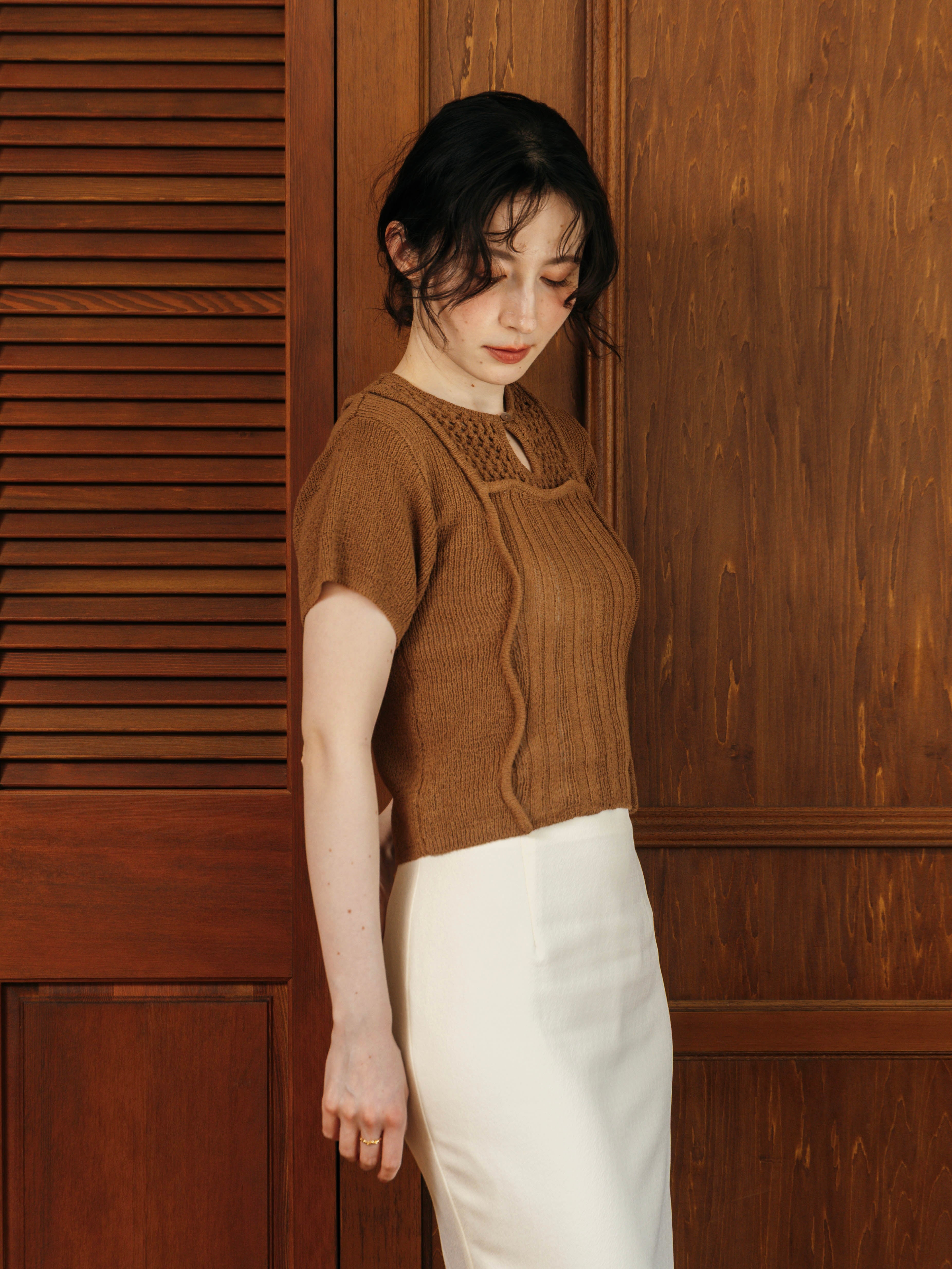 Wave Design Knit Top