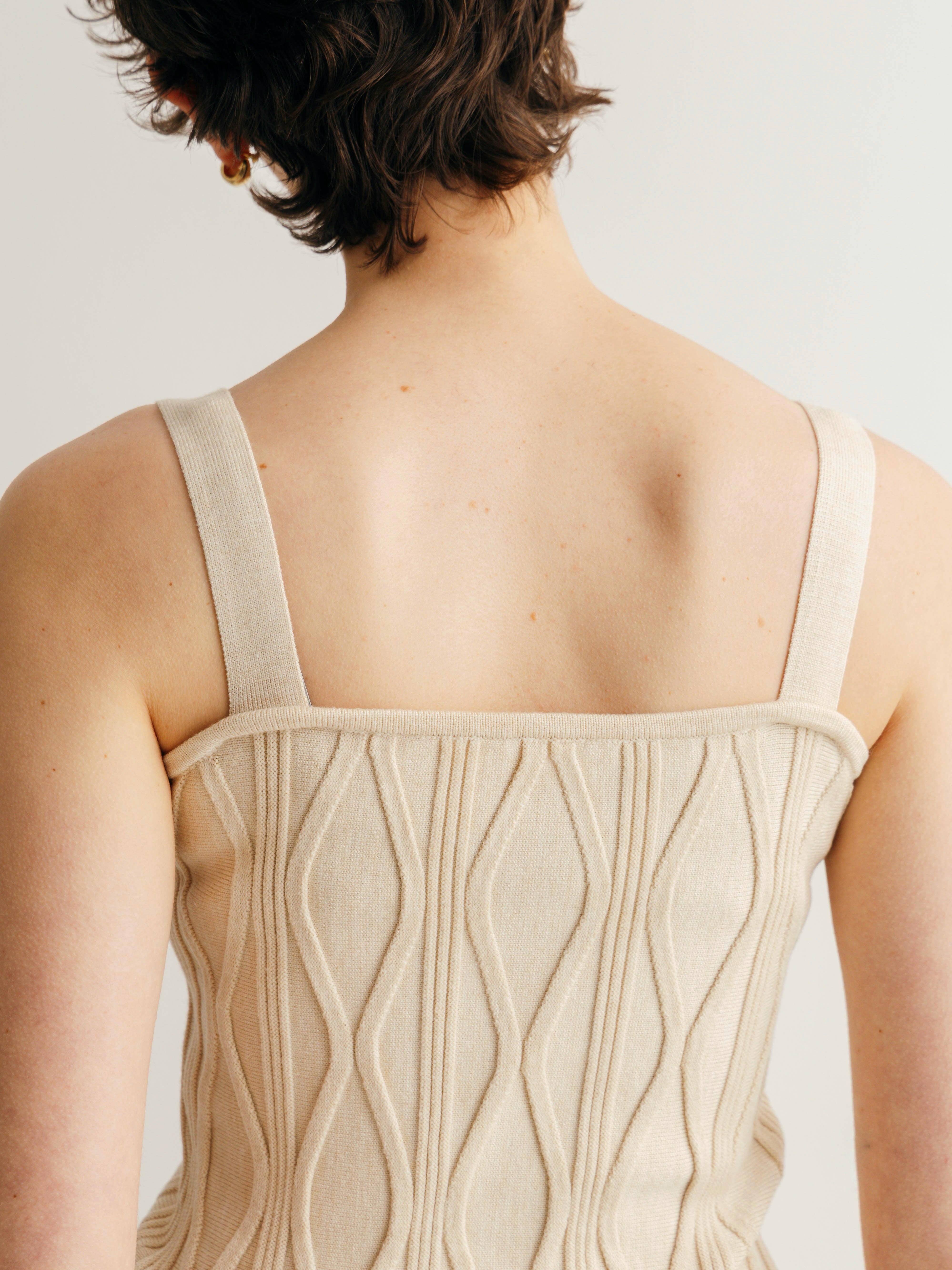Nuance Square Knit Tank-Top