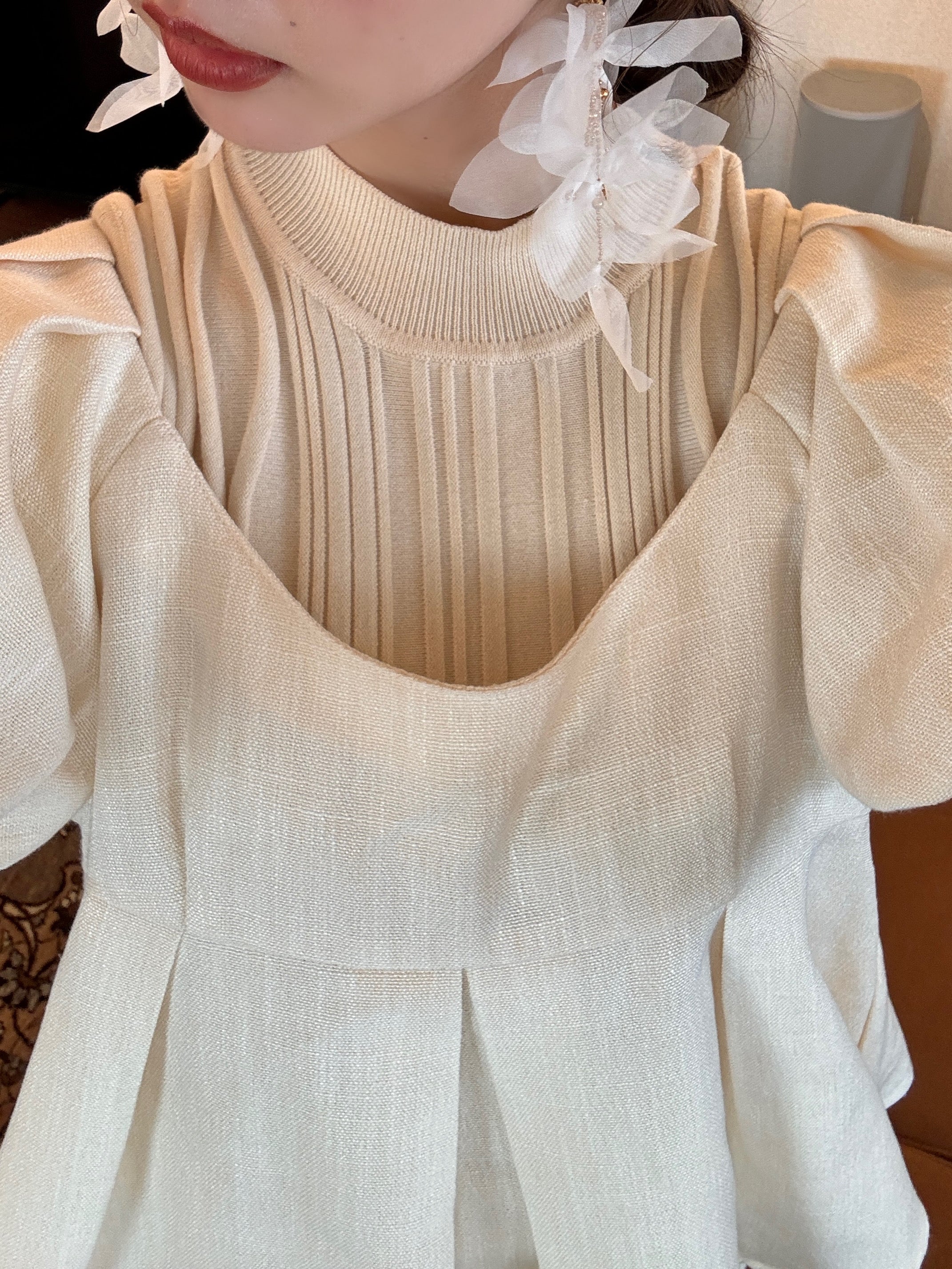 nuance knit tank-top / ivory
