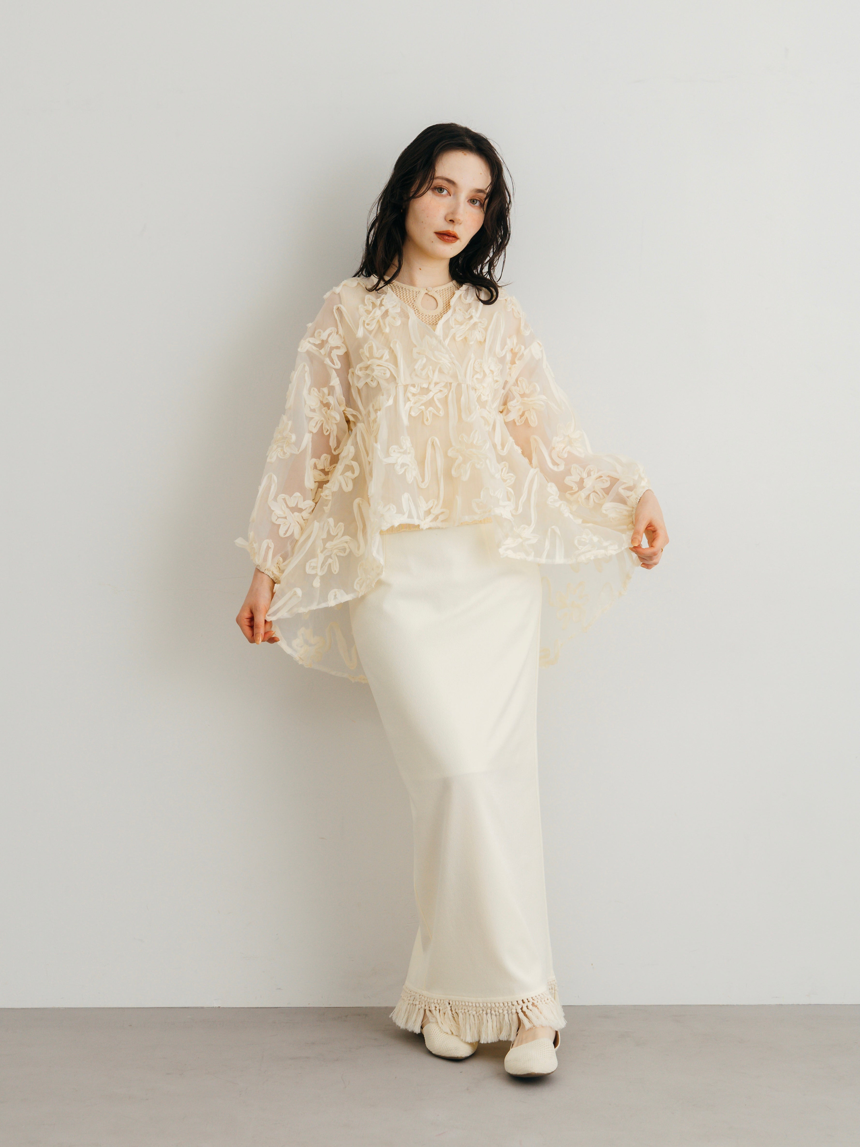Flower Sheer Blouse