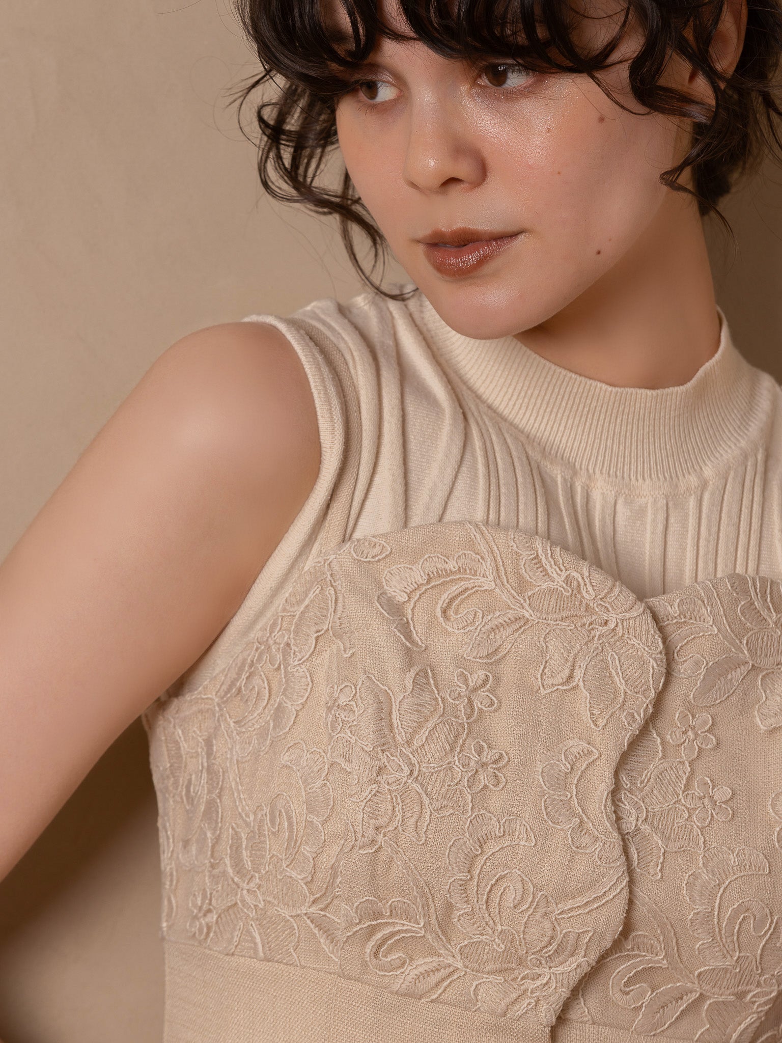 flower lace cami one-piece