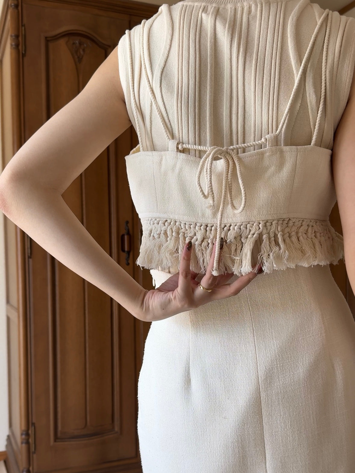 nuance knit tank-top / ivory