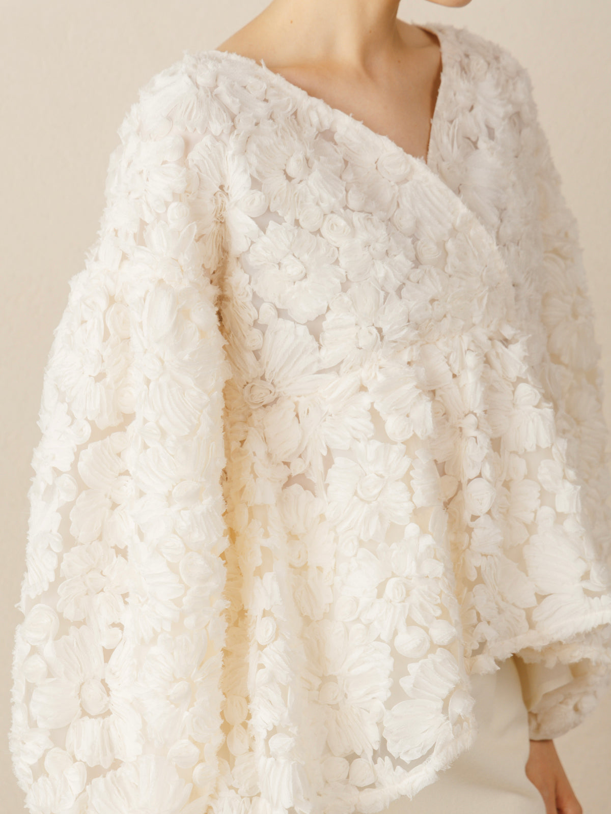 Flower Motif Gather Tops