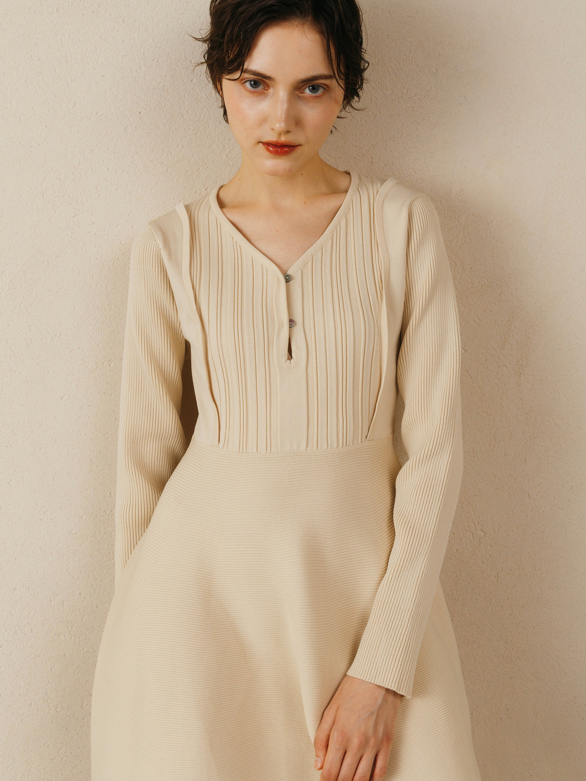 Wave Design Knit Dress