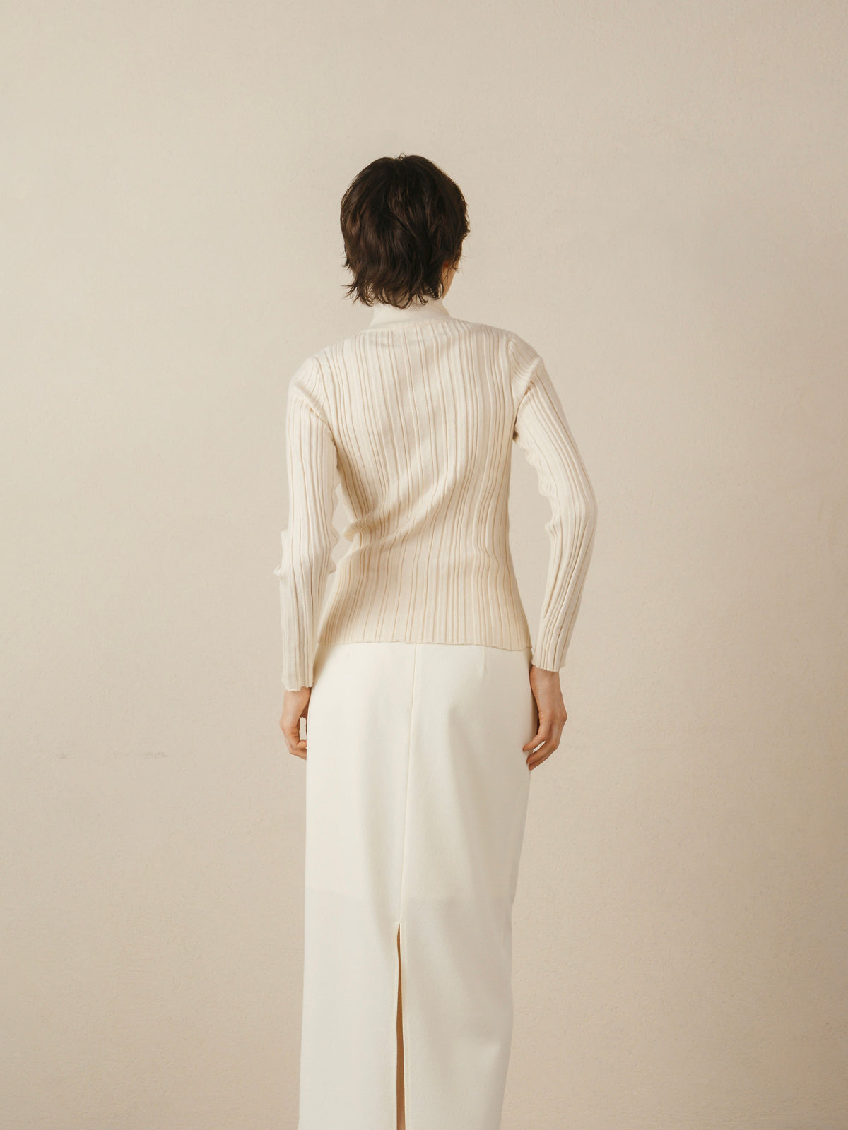 2-Way Neck Random Rib Knit