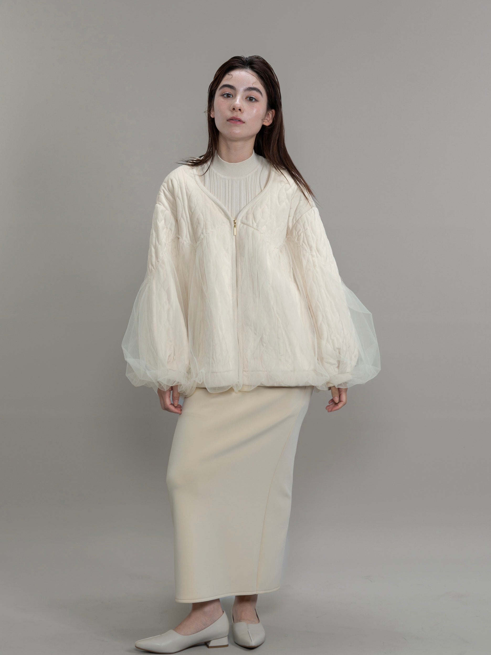 nuance quilting tulle outer / ivory