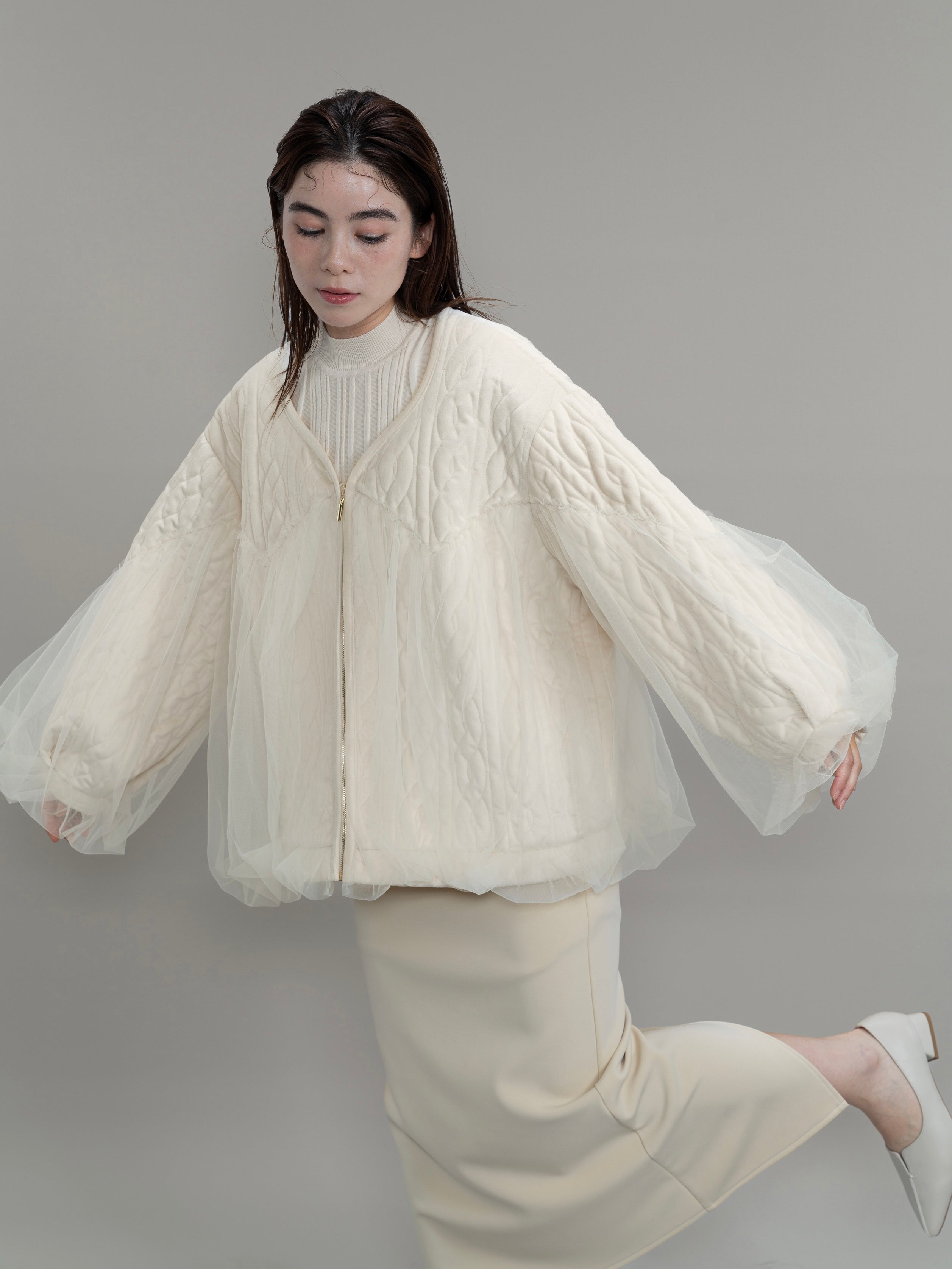 nuance quilting tulle outer / ivory