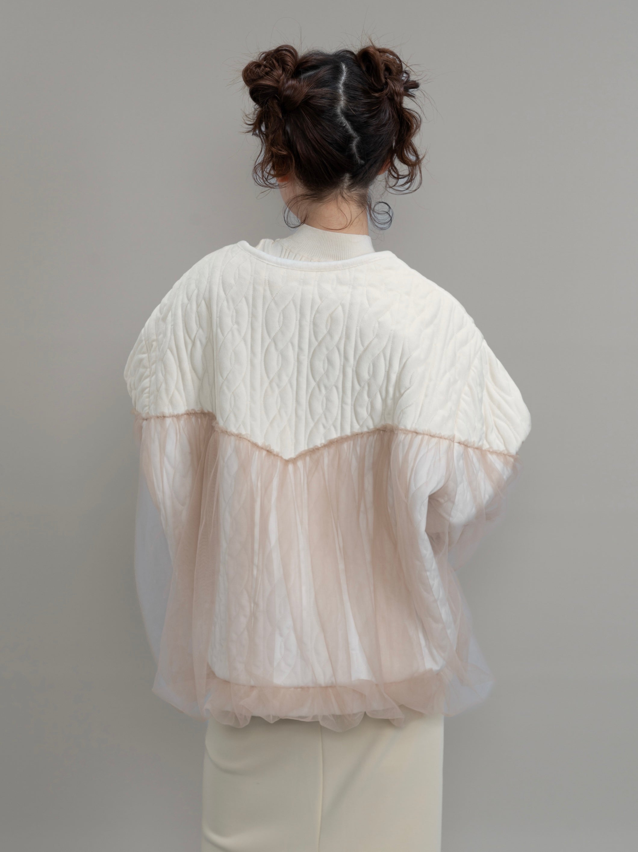 nuance quilting tulle outer / beige