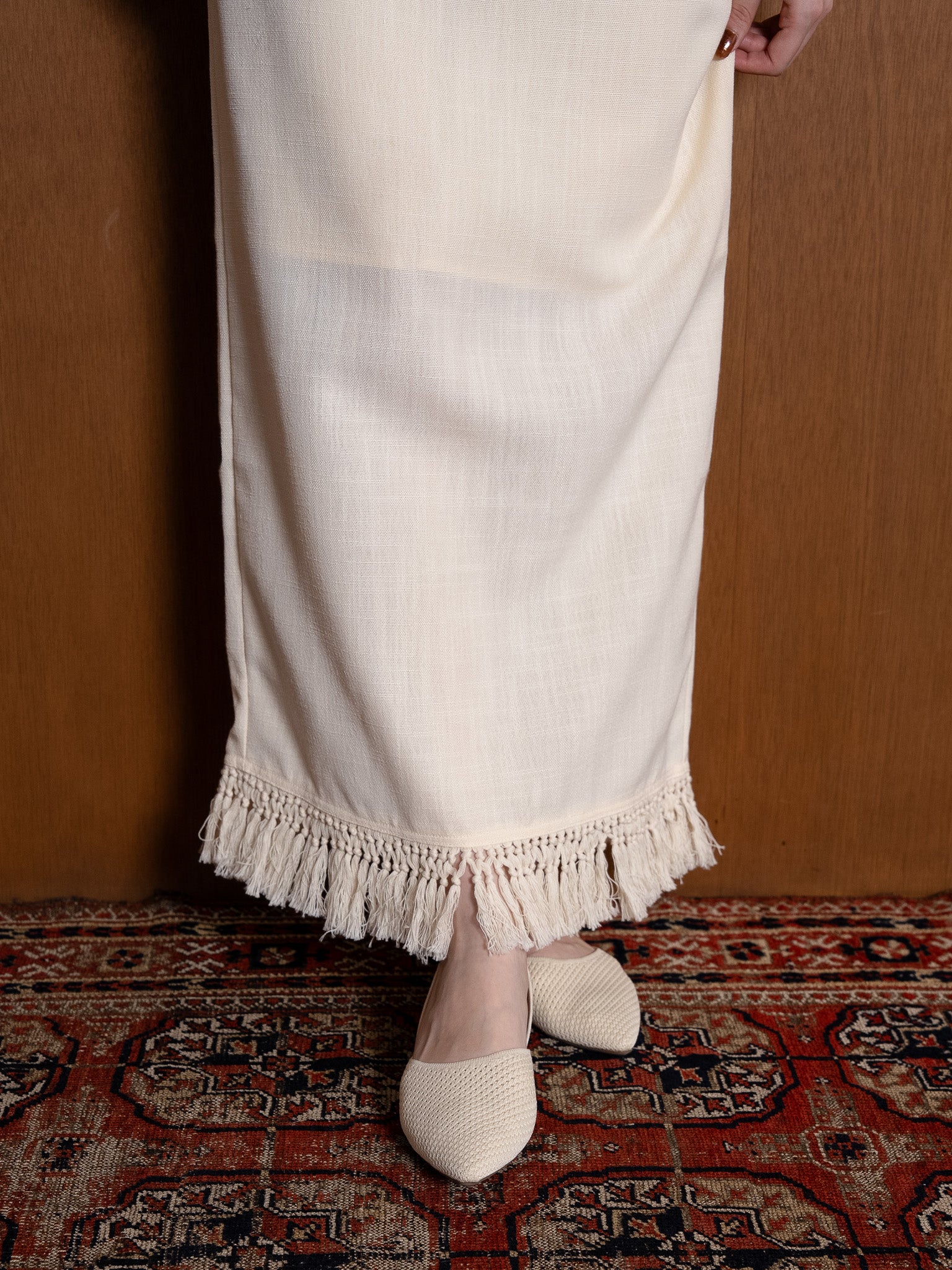 スカート euw fringe high waist skirt fringe high waist skirt / ivory
