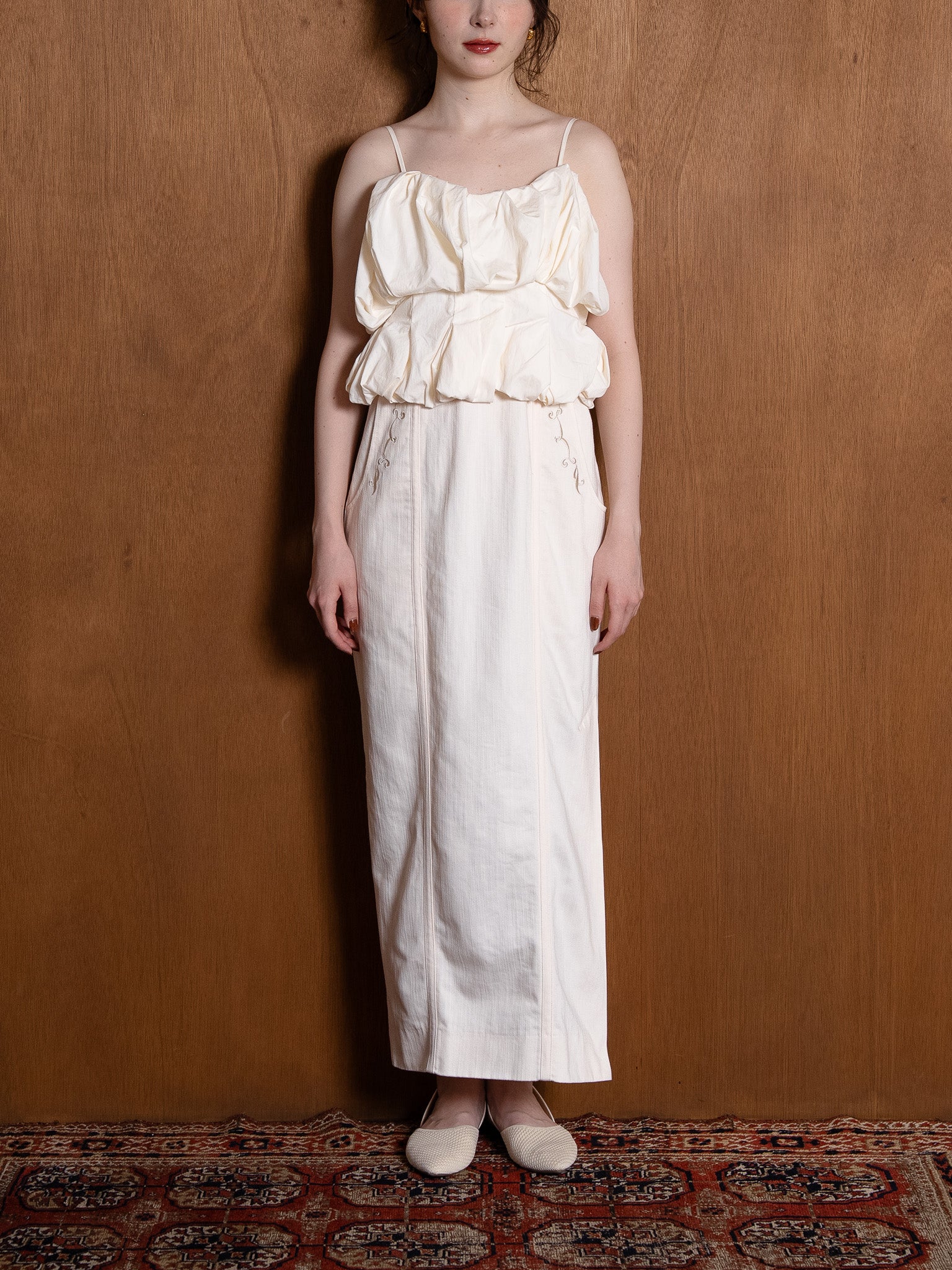 cotton swell cami one-piece / ivory