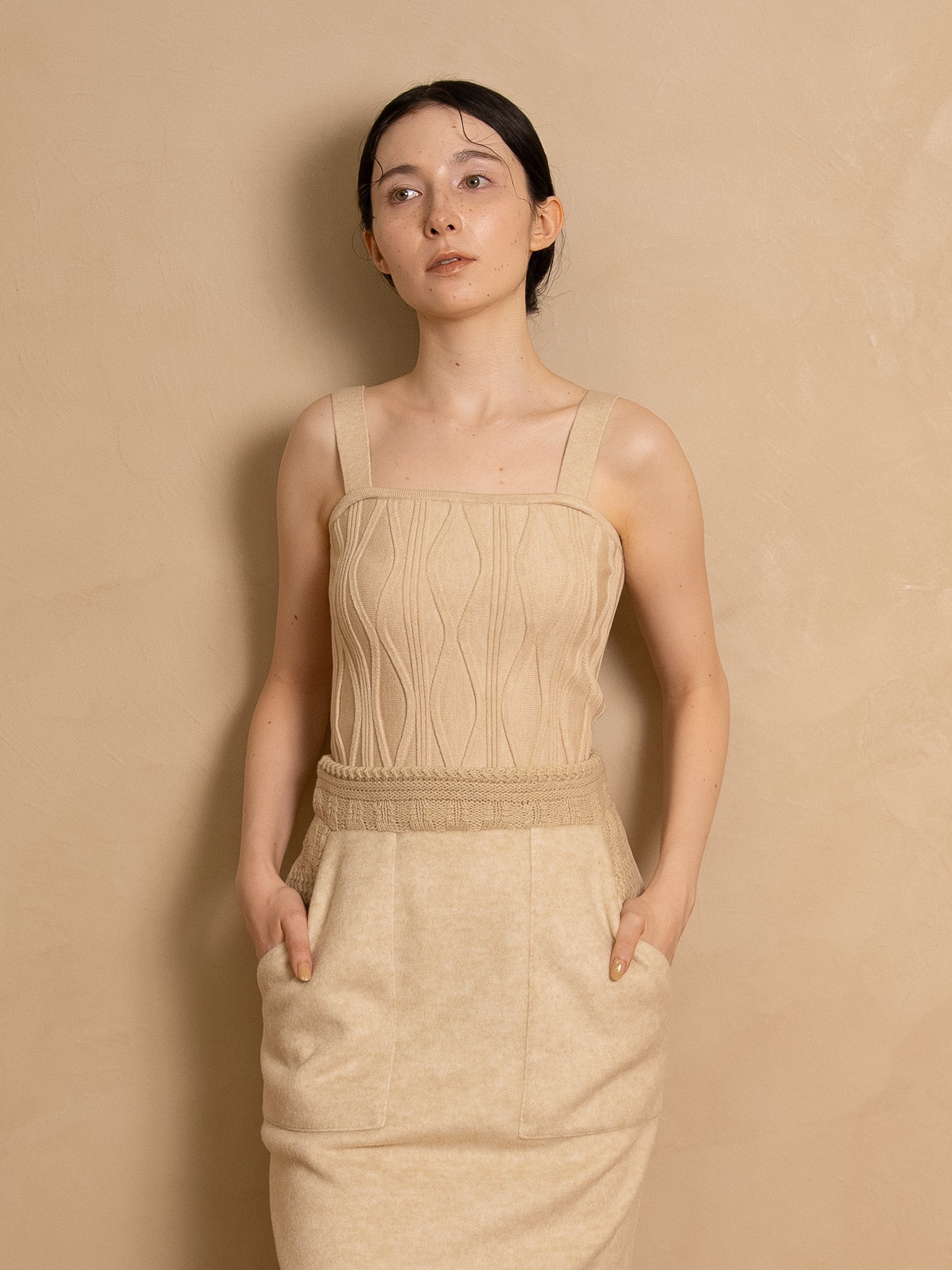 nuance square knit tank-top