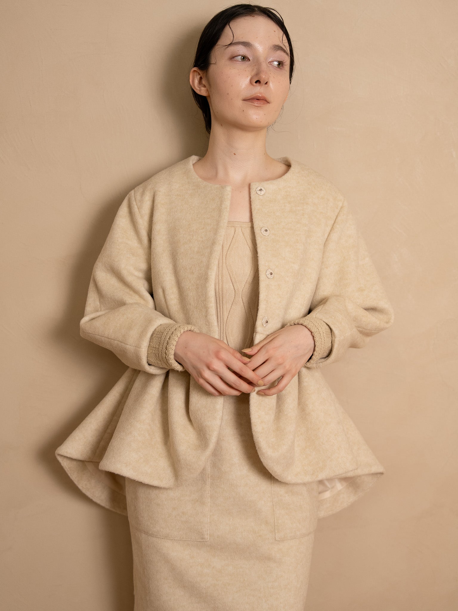 layered knit jacket