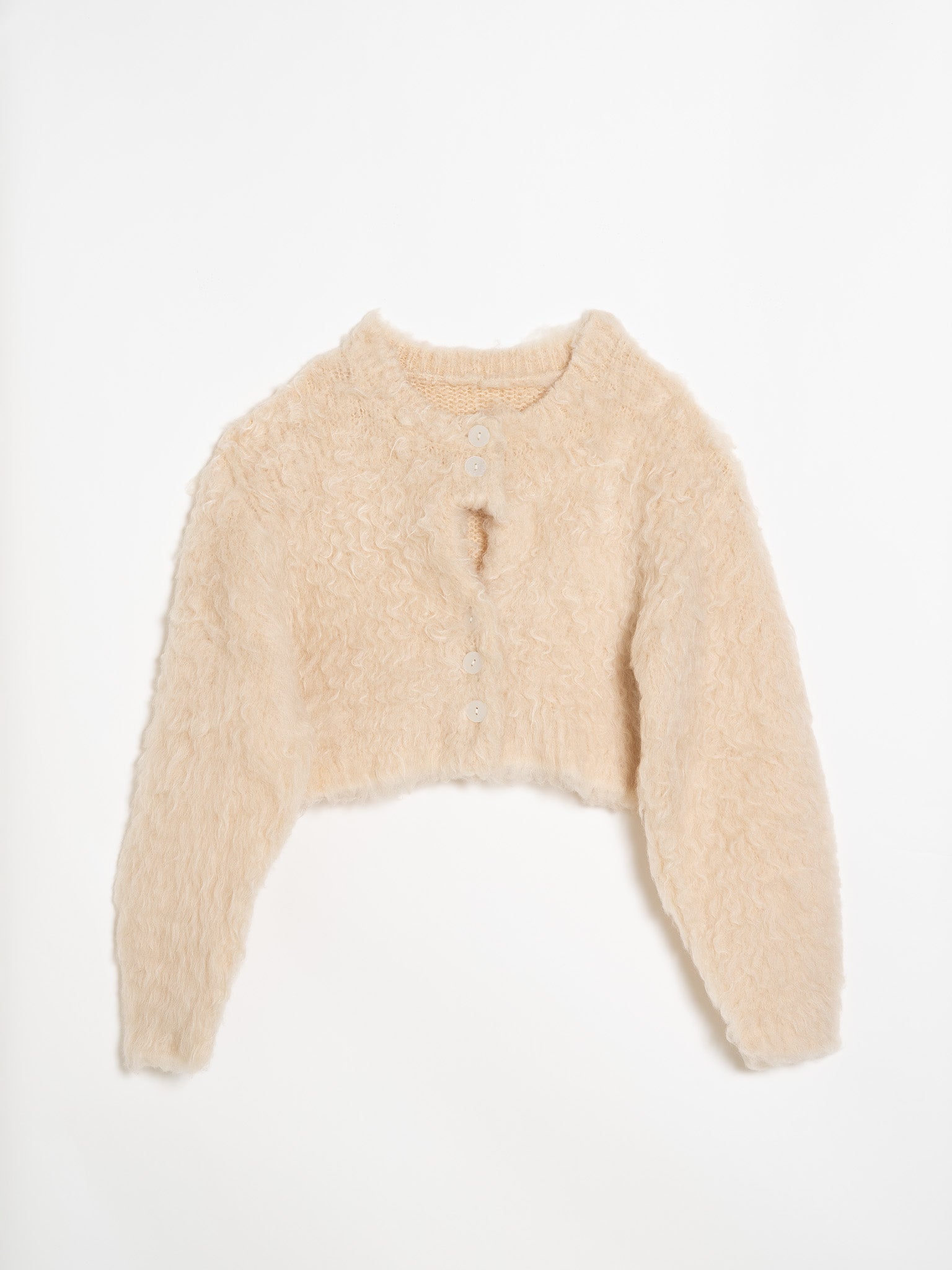 shaggy knit short cardigan