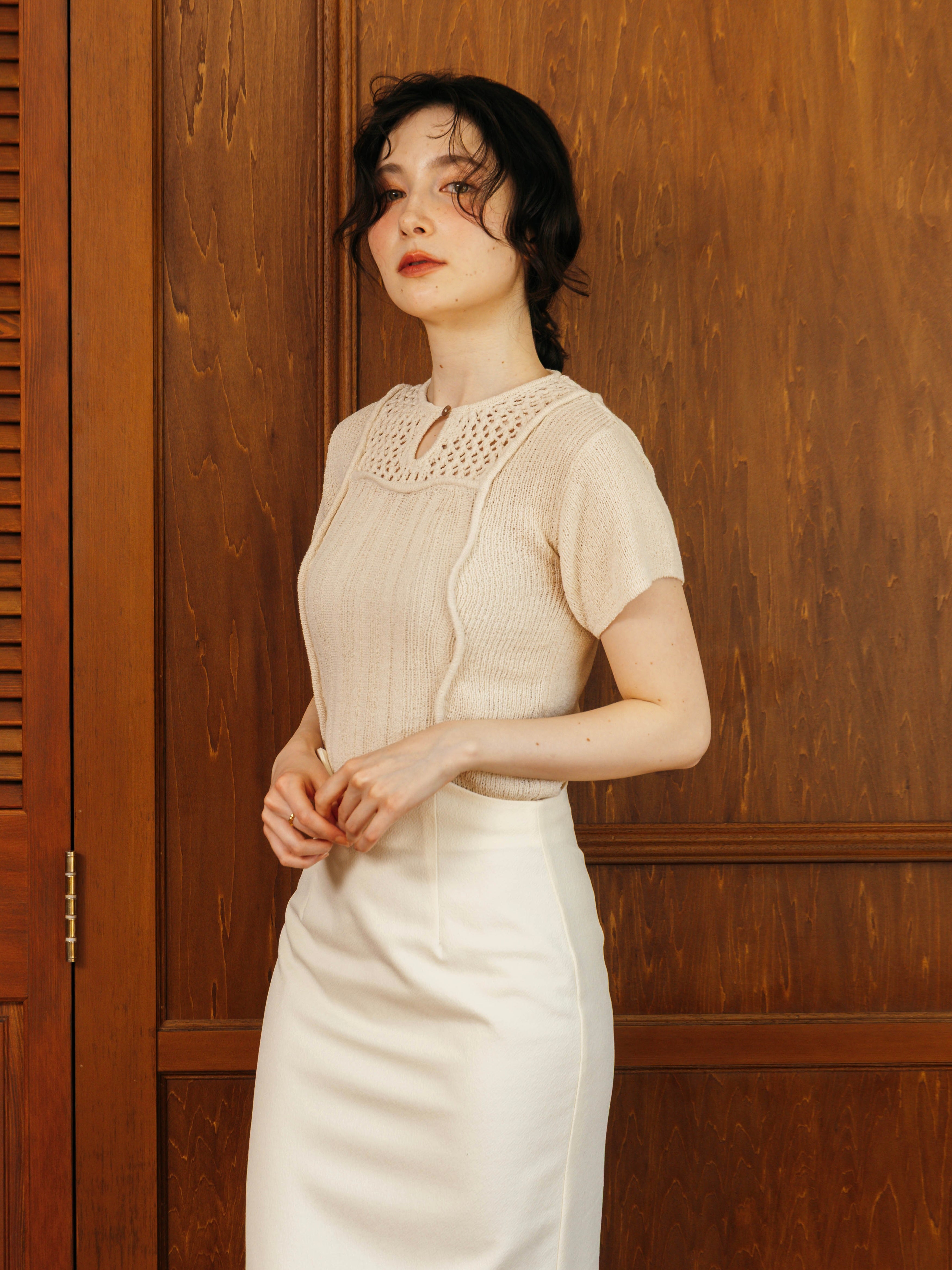 Wave Design Knit Top